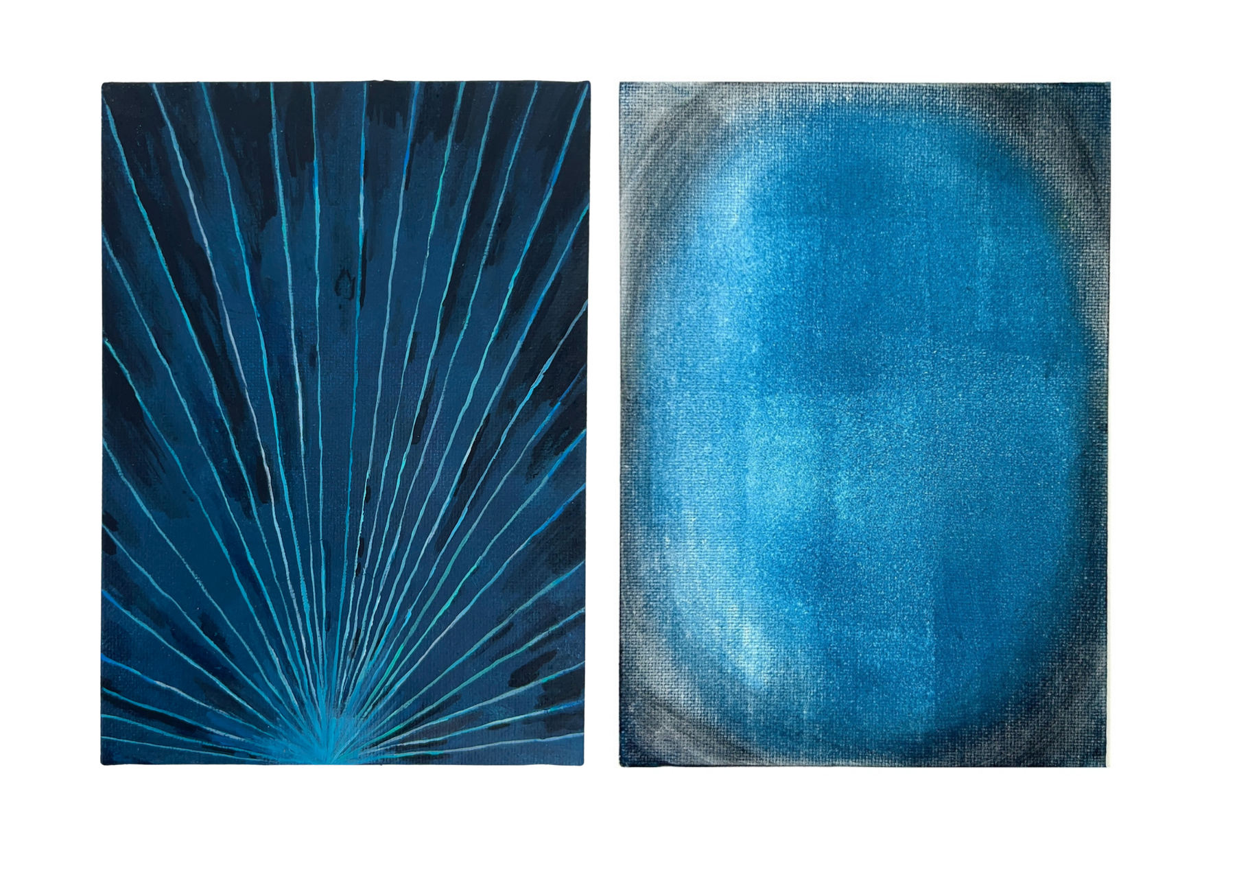 Cause & Control, 2025/2026 acrylic & oil on canvas board 7 x 5 inches each