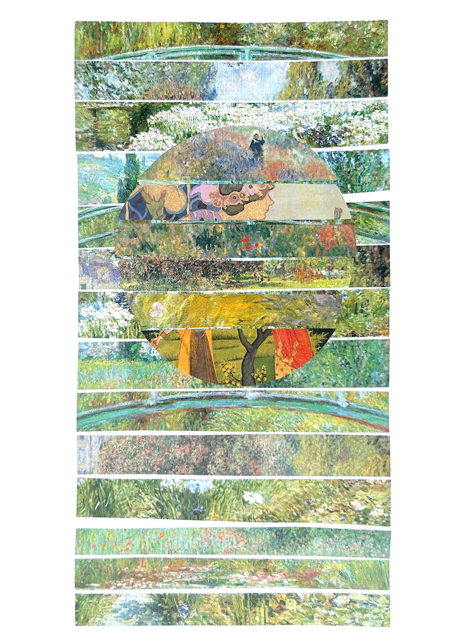 Subtle Gate 2, 2025 collage on paper, 
12 x 7 inches