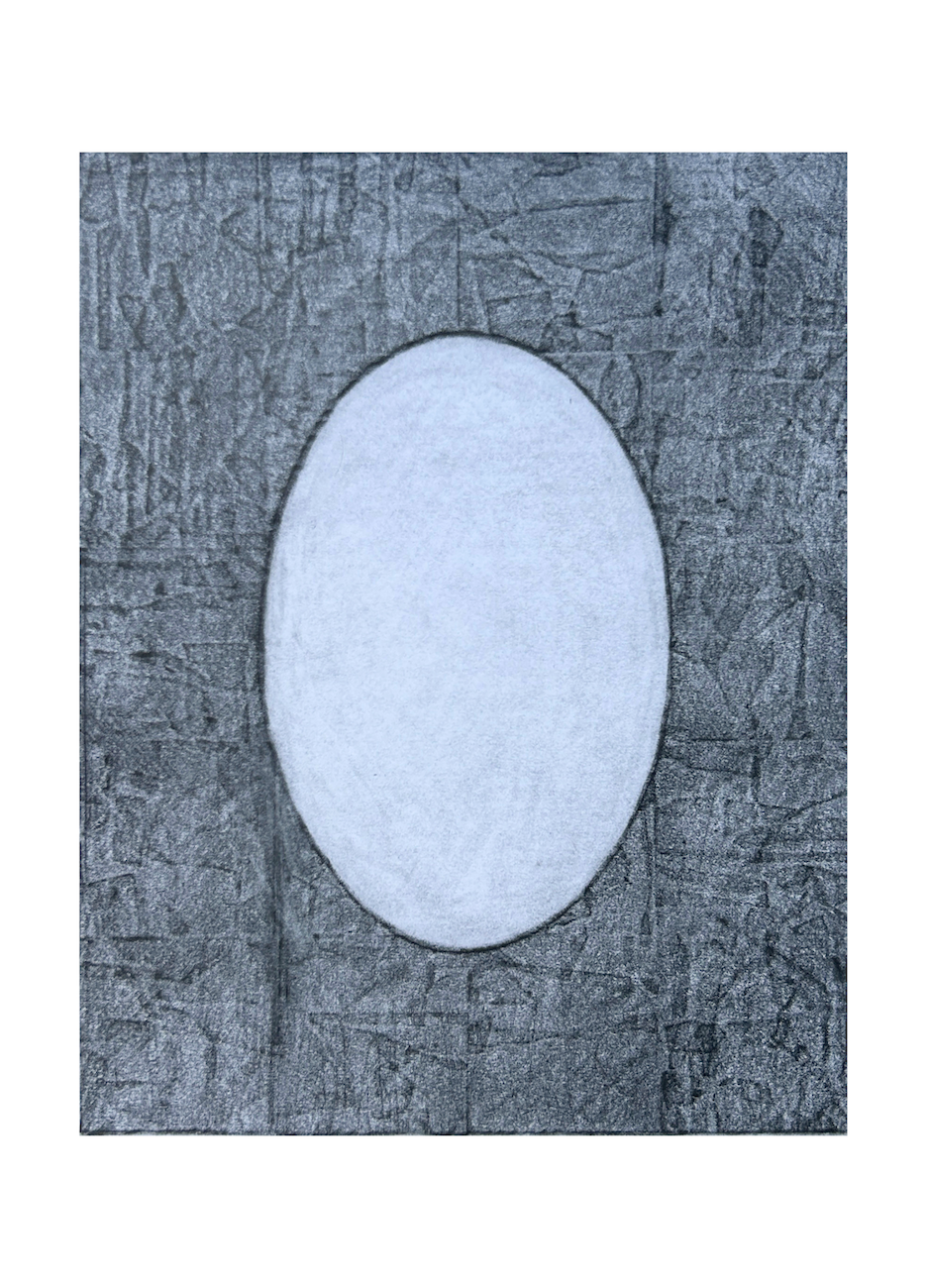 Static, 2026, graphite on paper, 12 x 7 inches