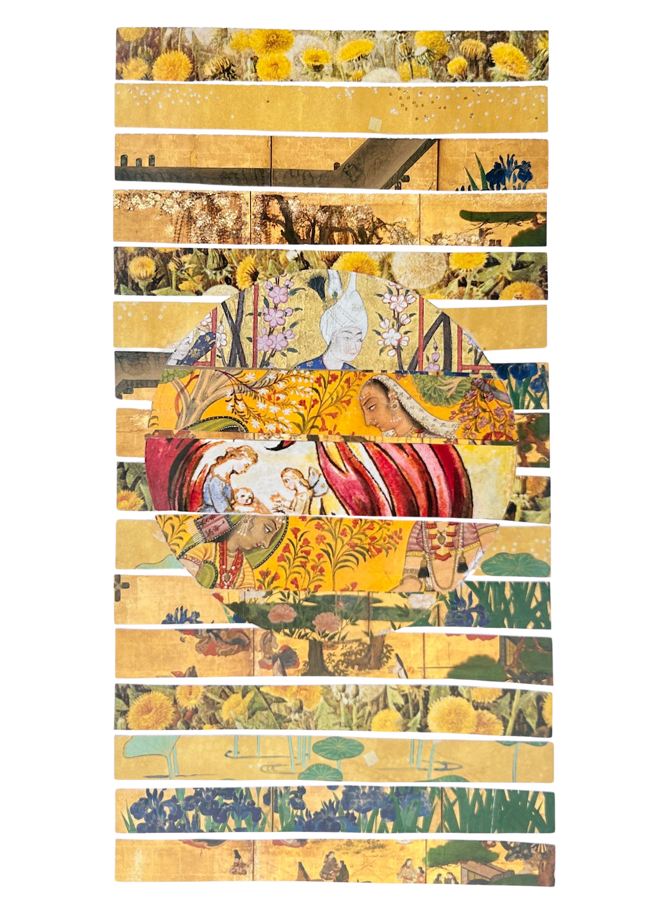 Subtle Gate 1, 2025 collage on paper,  12 x 7 inches
