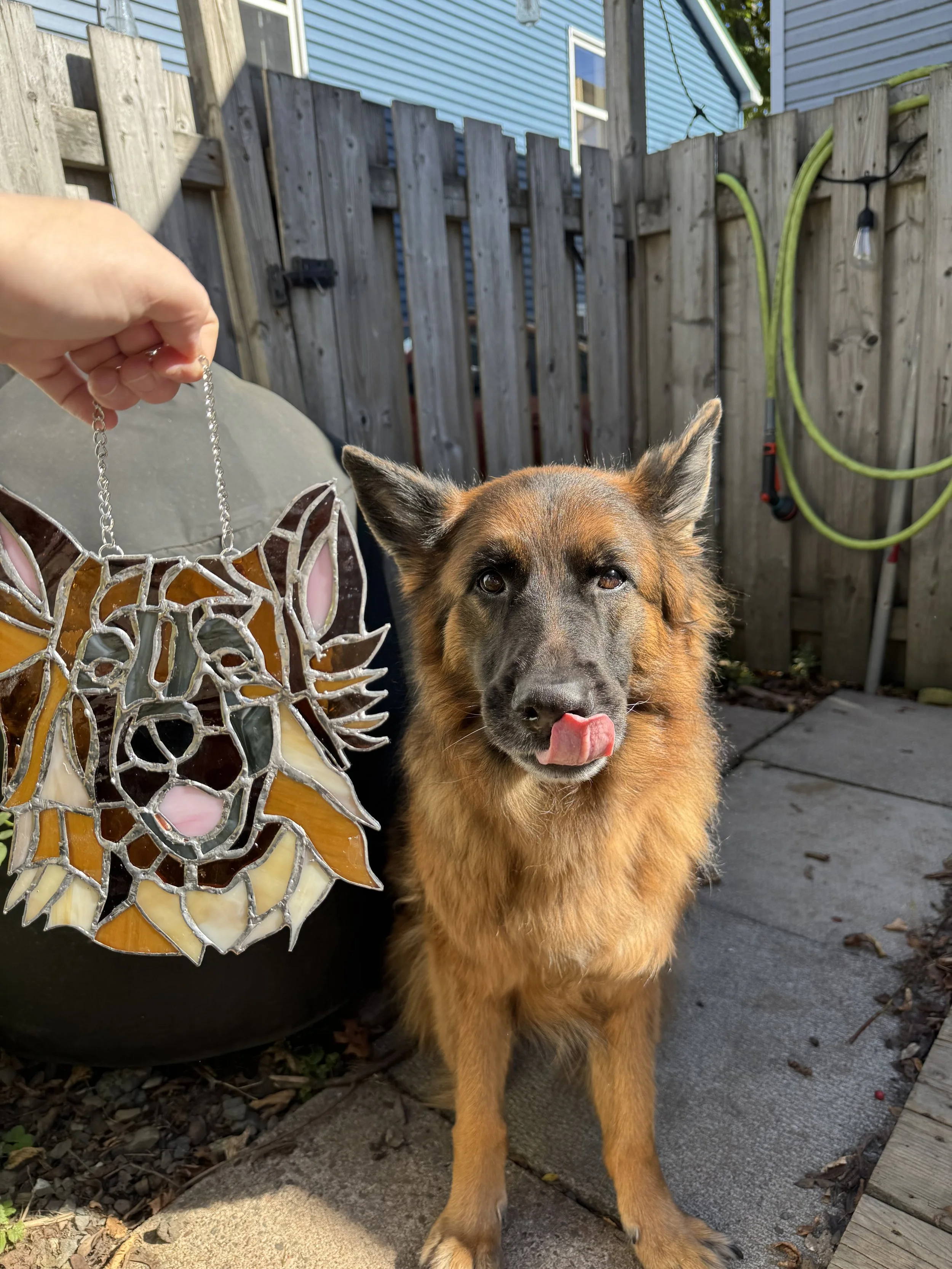 Stained Glass Pet Portrait Commission