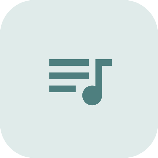 Music note with lines indicating sound or music