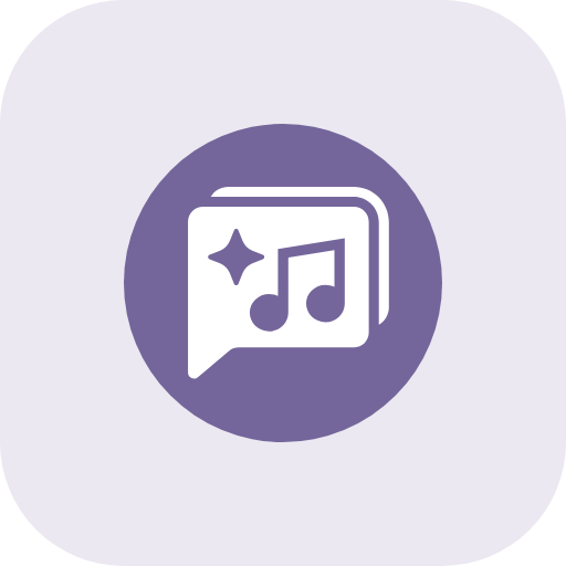 Icon of a music library with a star and musical note.