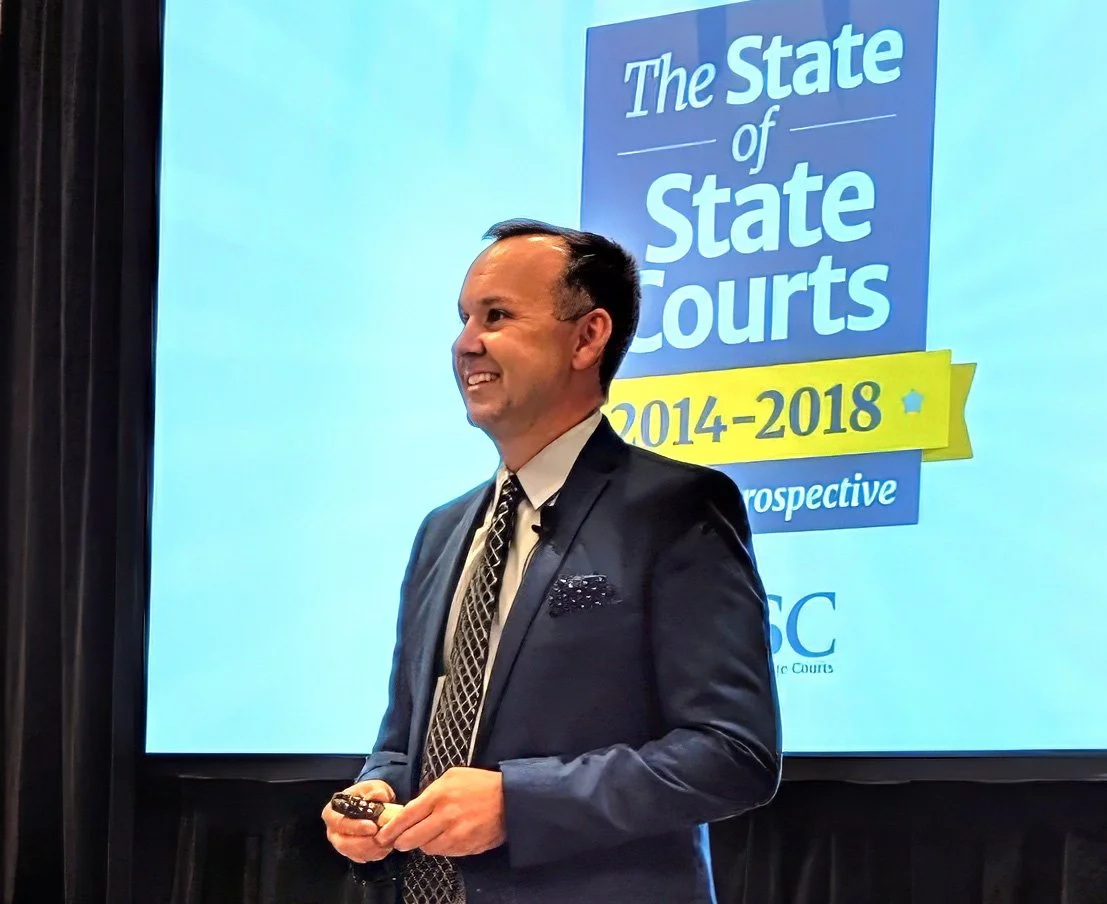 Jesse speaking at NCSC's 'The State of State Courts 2014-2018' event.