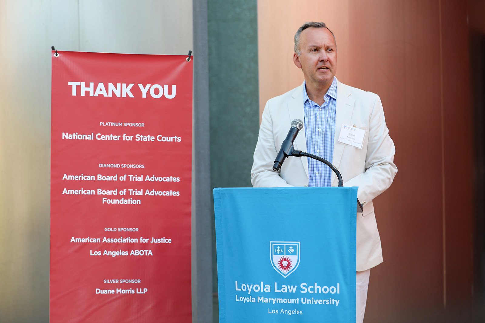 Jesse speaking at Loyola Law School.