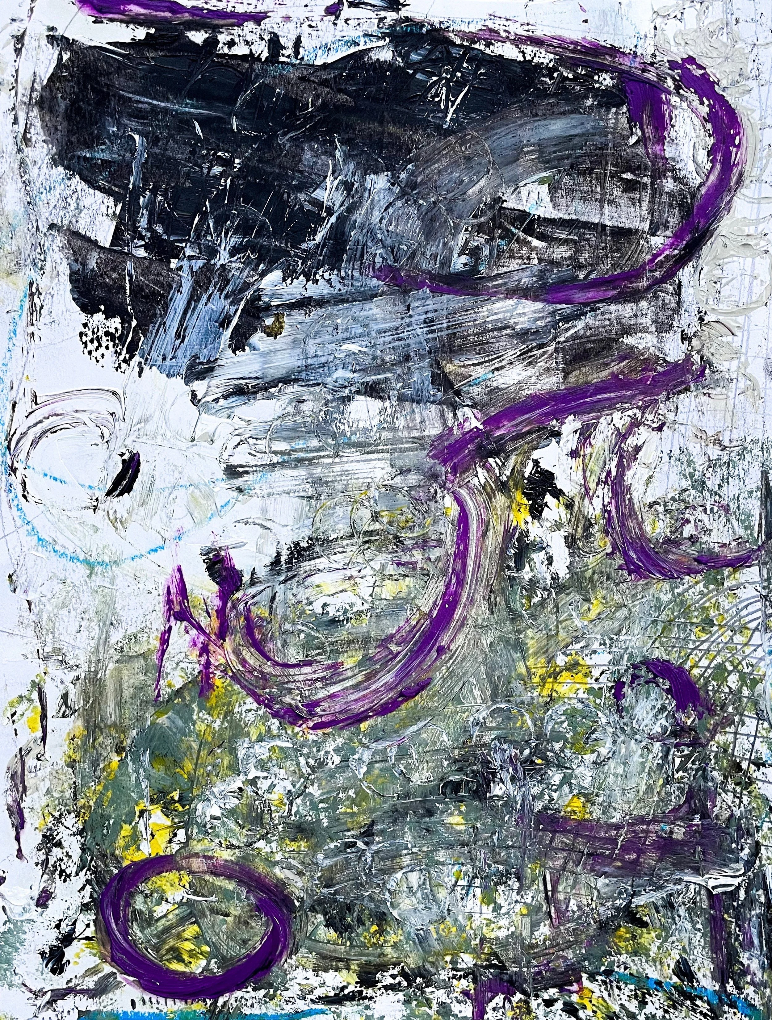 Oil & pastel on paper. 9x12in.