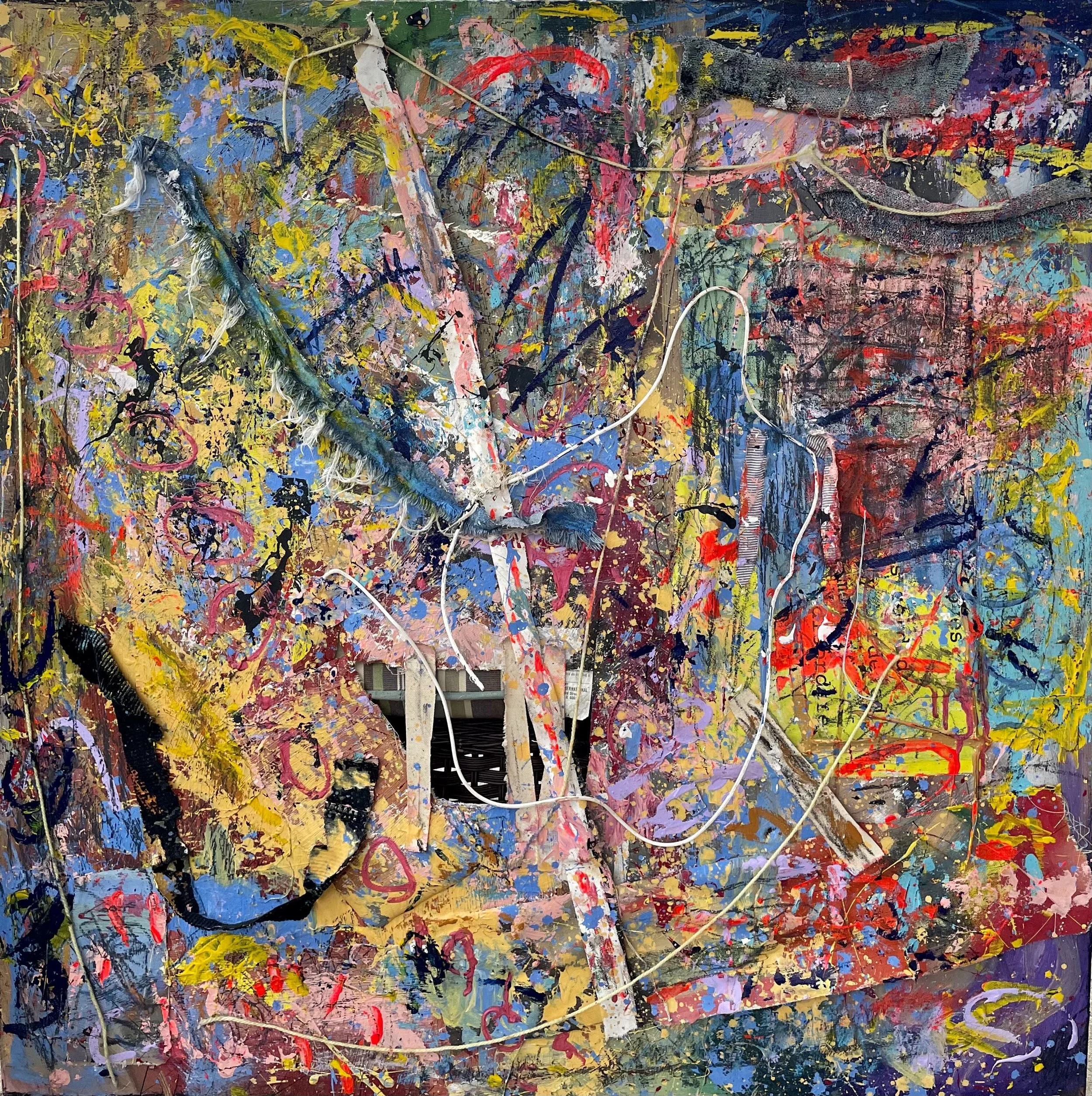 Unfurl No. 2. Mixed media on canvas. 36x36in.