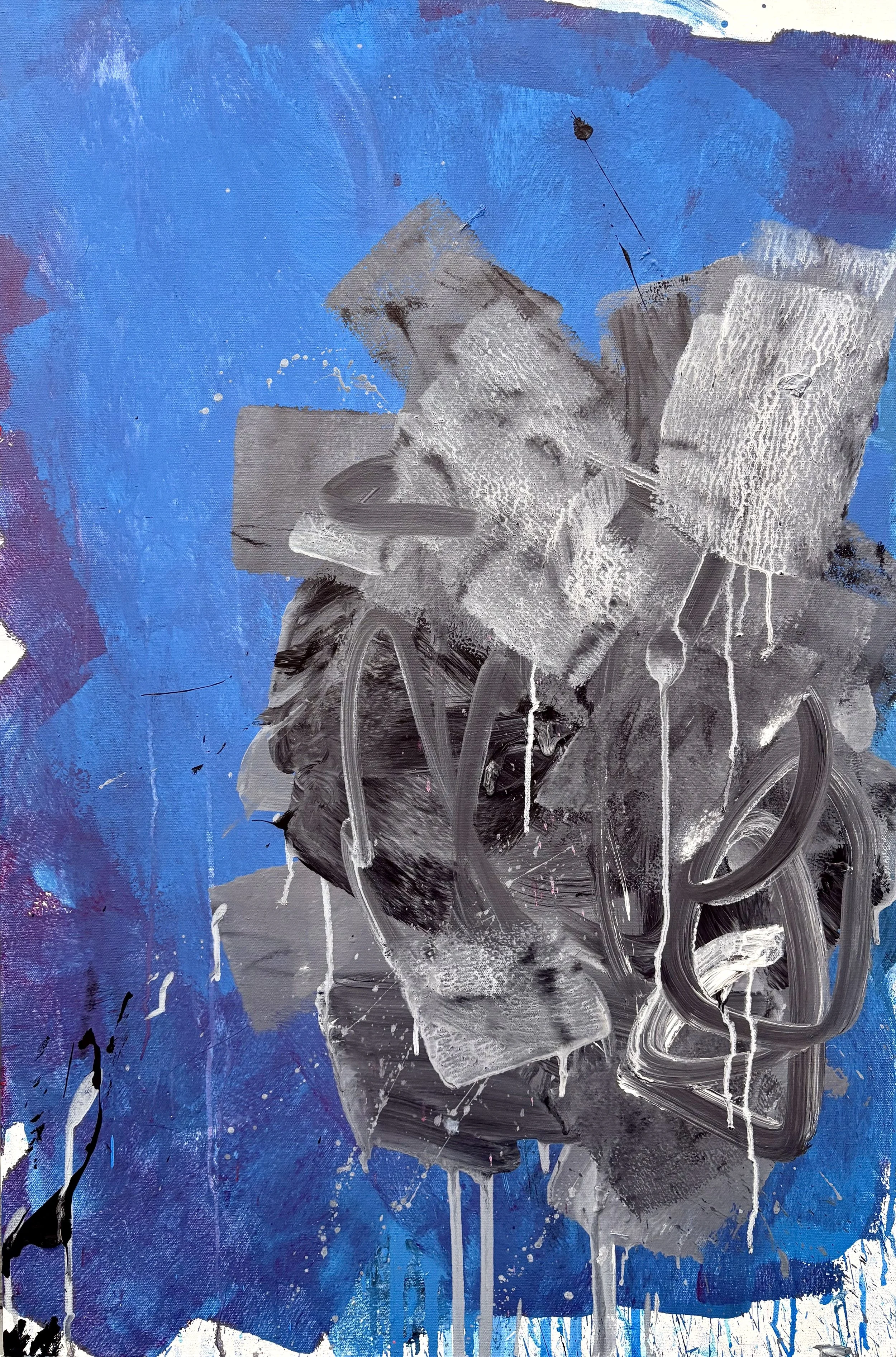 Three Colors (Blue). Acrylic on canvas. 24x36in.