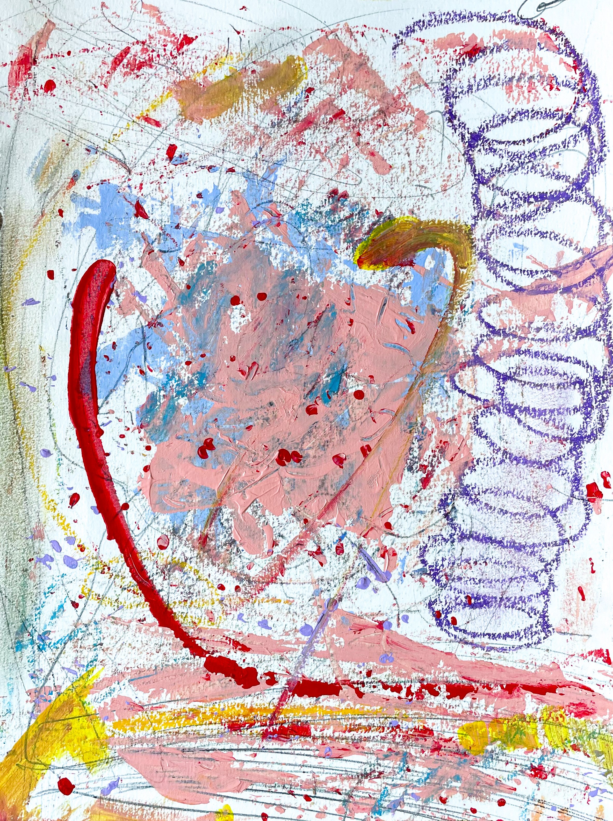 Oil & pastel on paper. 9x12in.
