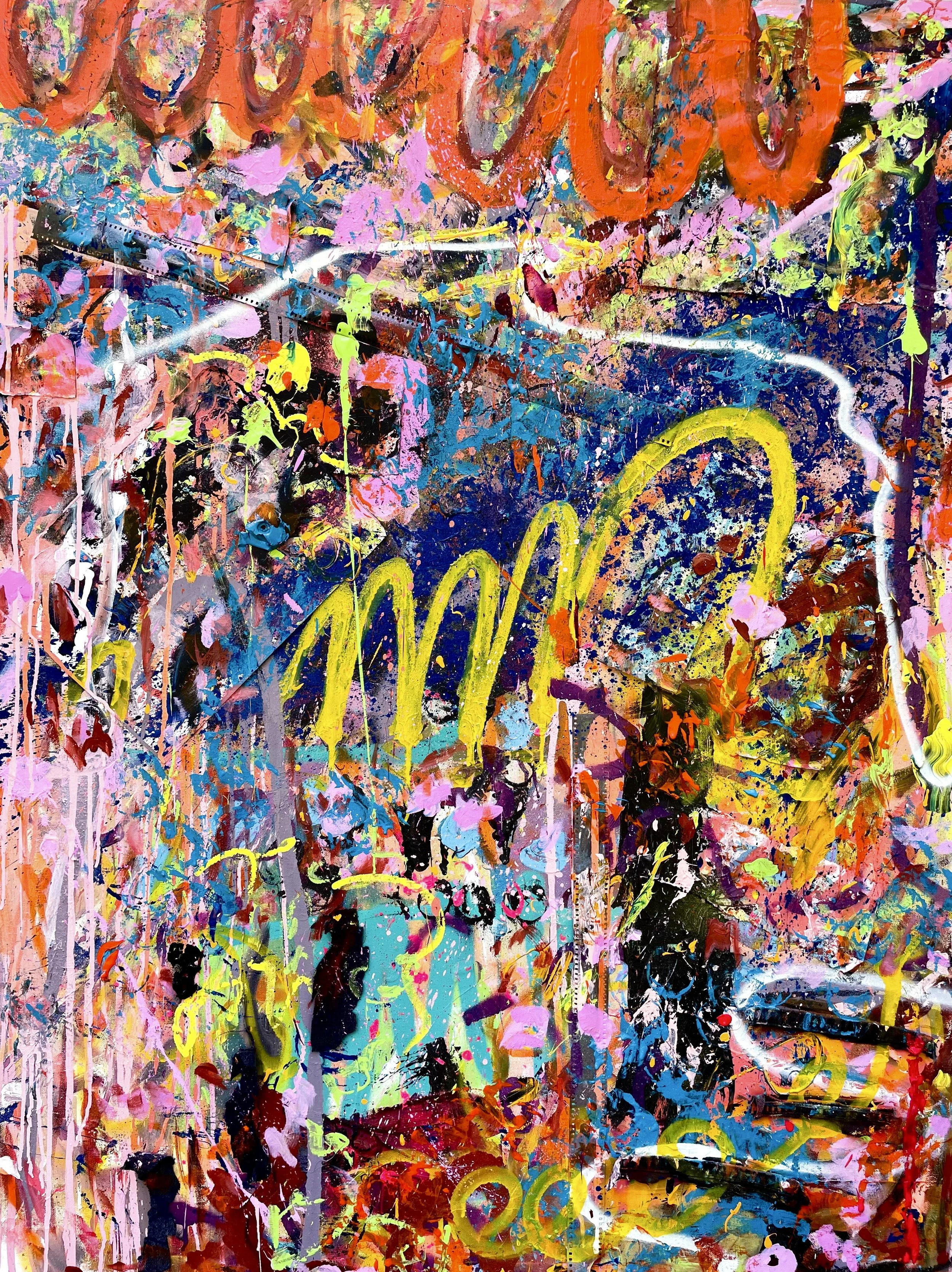 Troublemaker. Acrylic & spray paint on canvas. 36x48in.
