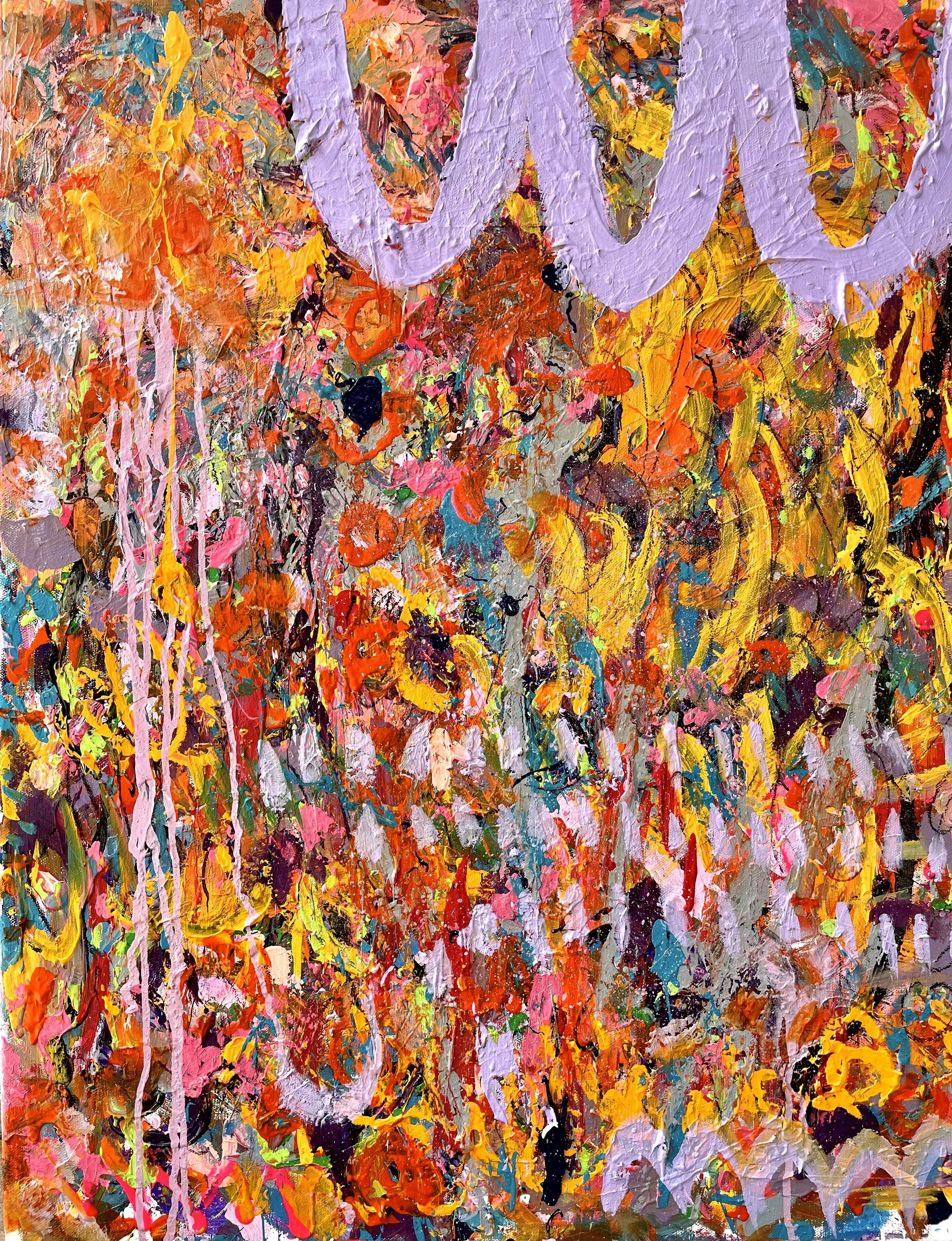 Threads. Acrylic & spray paint on canvas. 24x30in. 