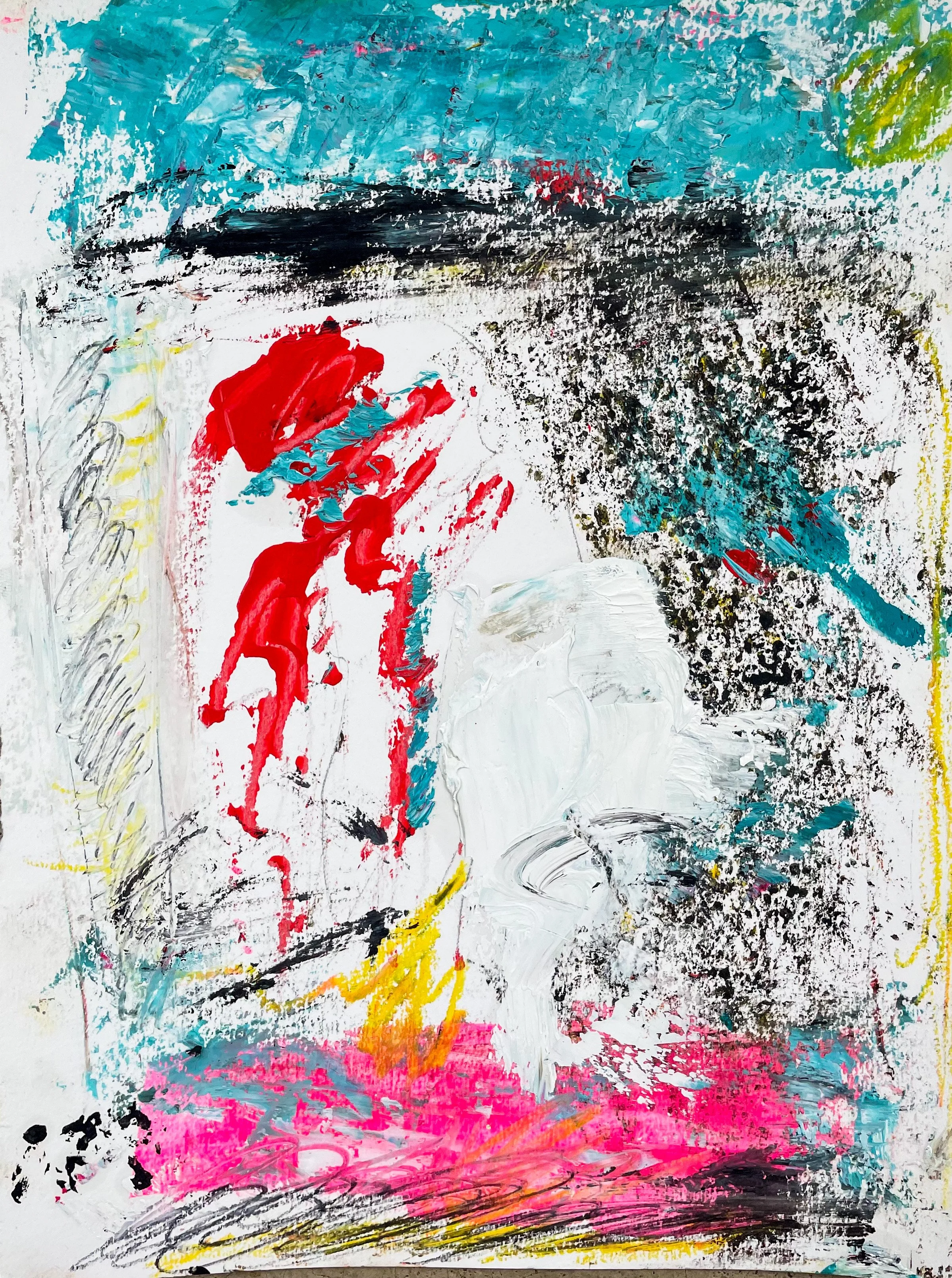 Oil & pastel on paper. 9x12in.