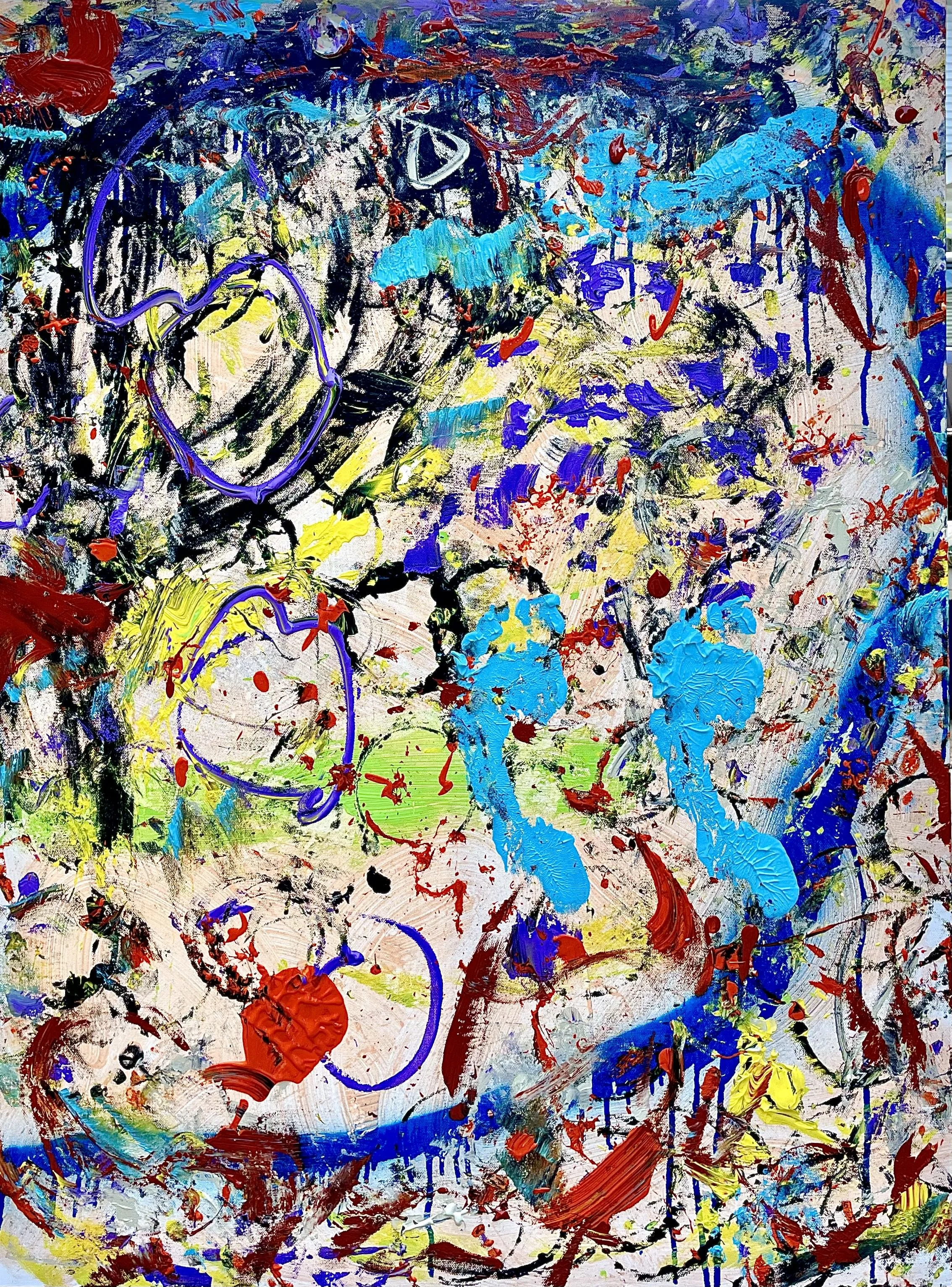 Application No. 1. Acrylic & spraypaint on canvas. 30x40in.