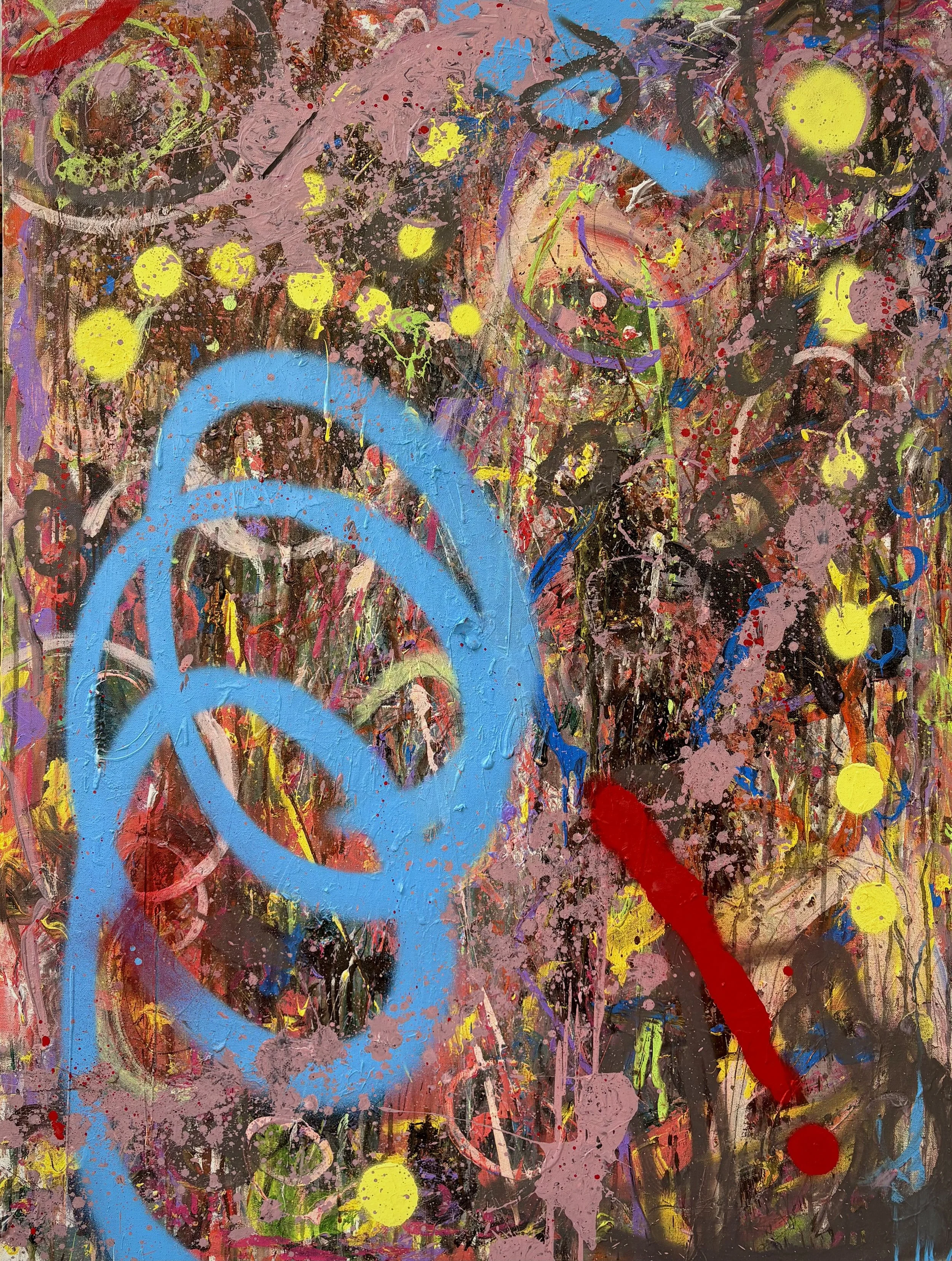 Home is Where No. 5. Acrylic & spray paint on canvas. 36x48in.