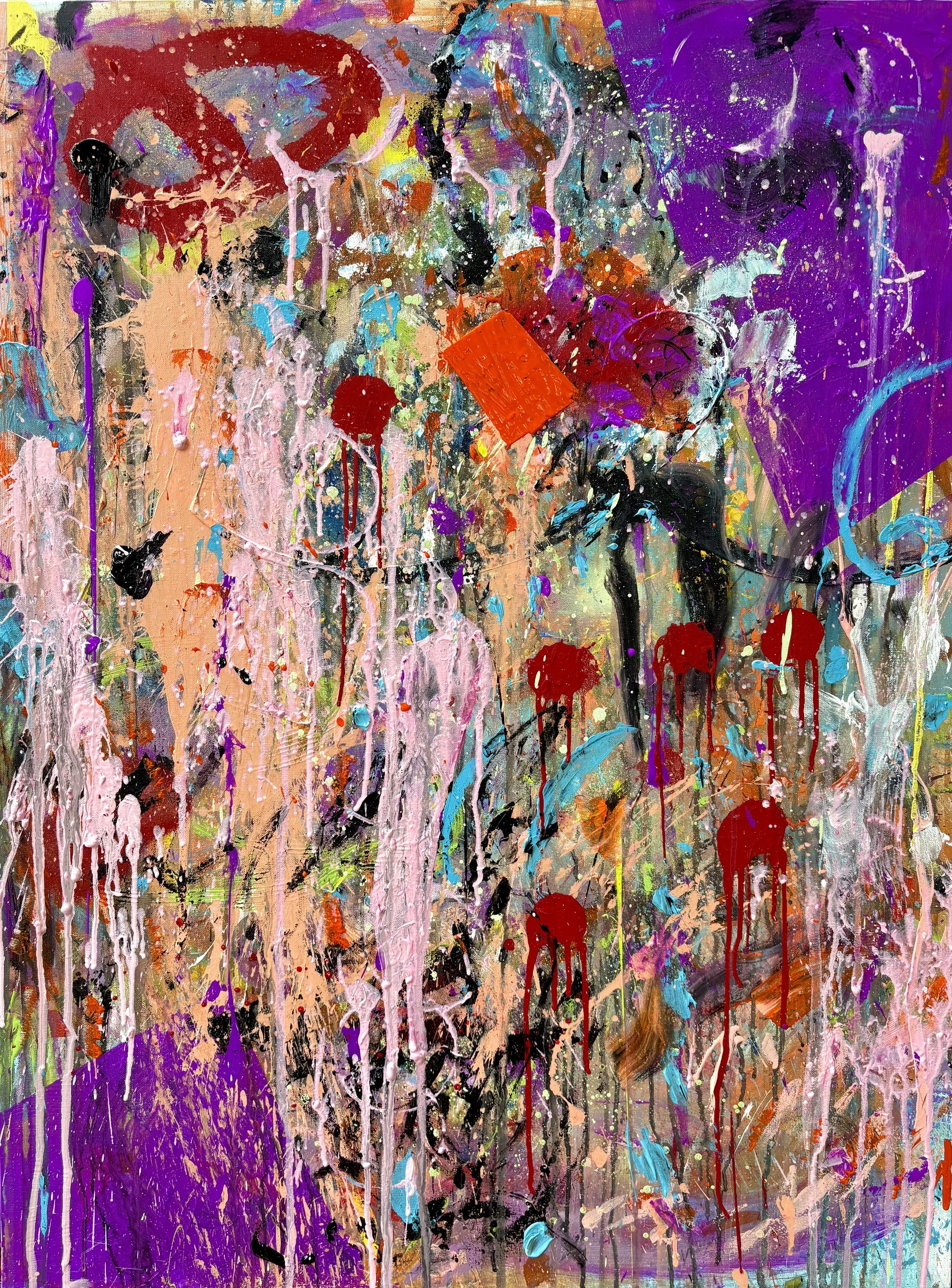 Home Is Where No. 1. Acrylic & spray paint on canvas. 30x40in.