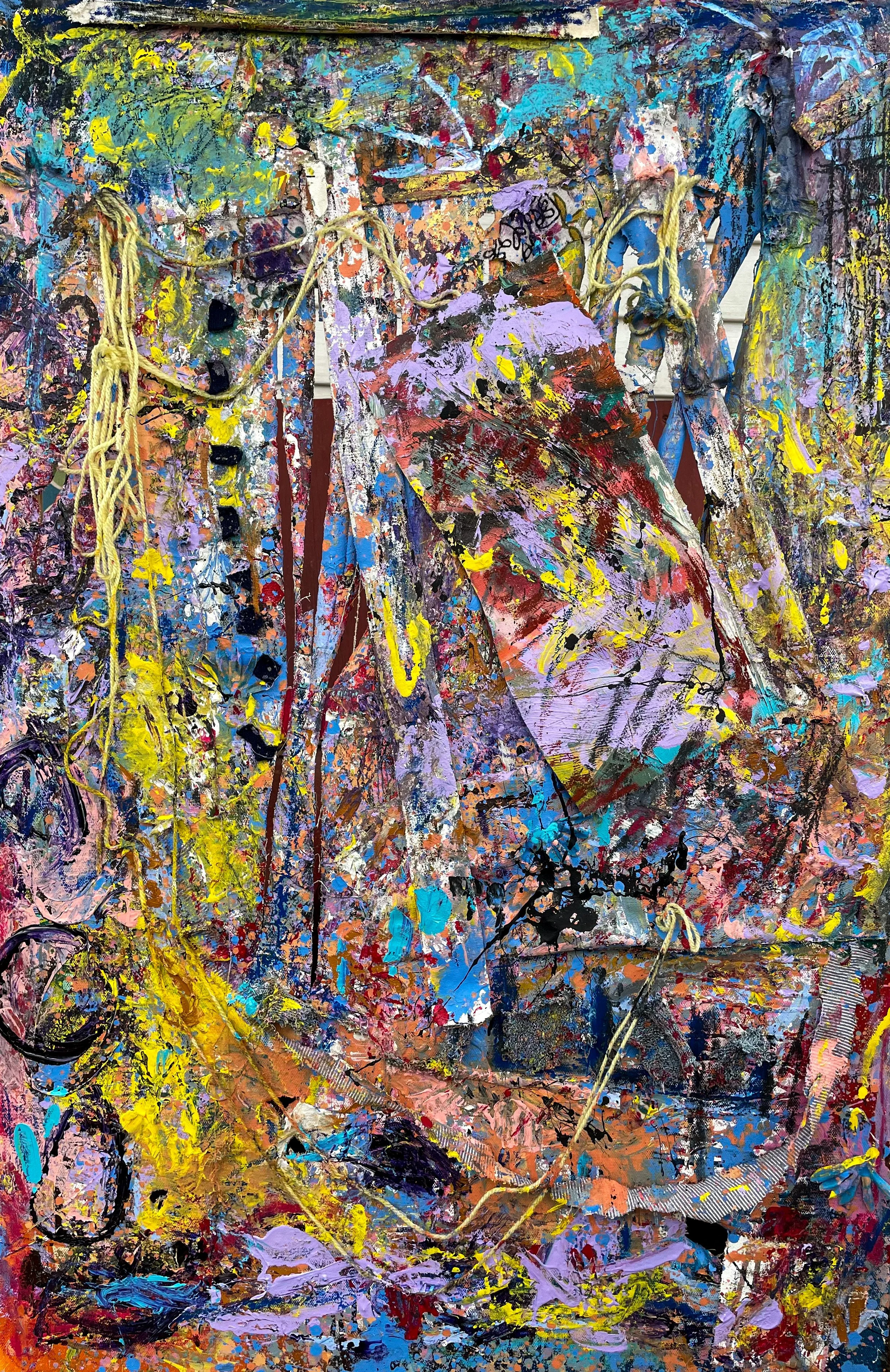 Unfurl No. 4. Mixed media on canvas. 24x36in.