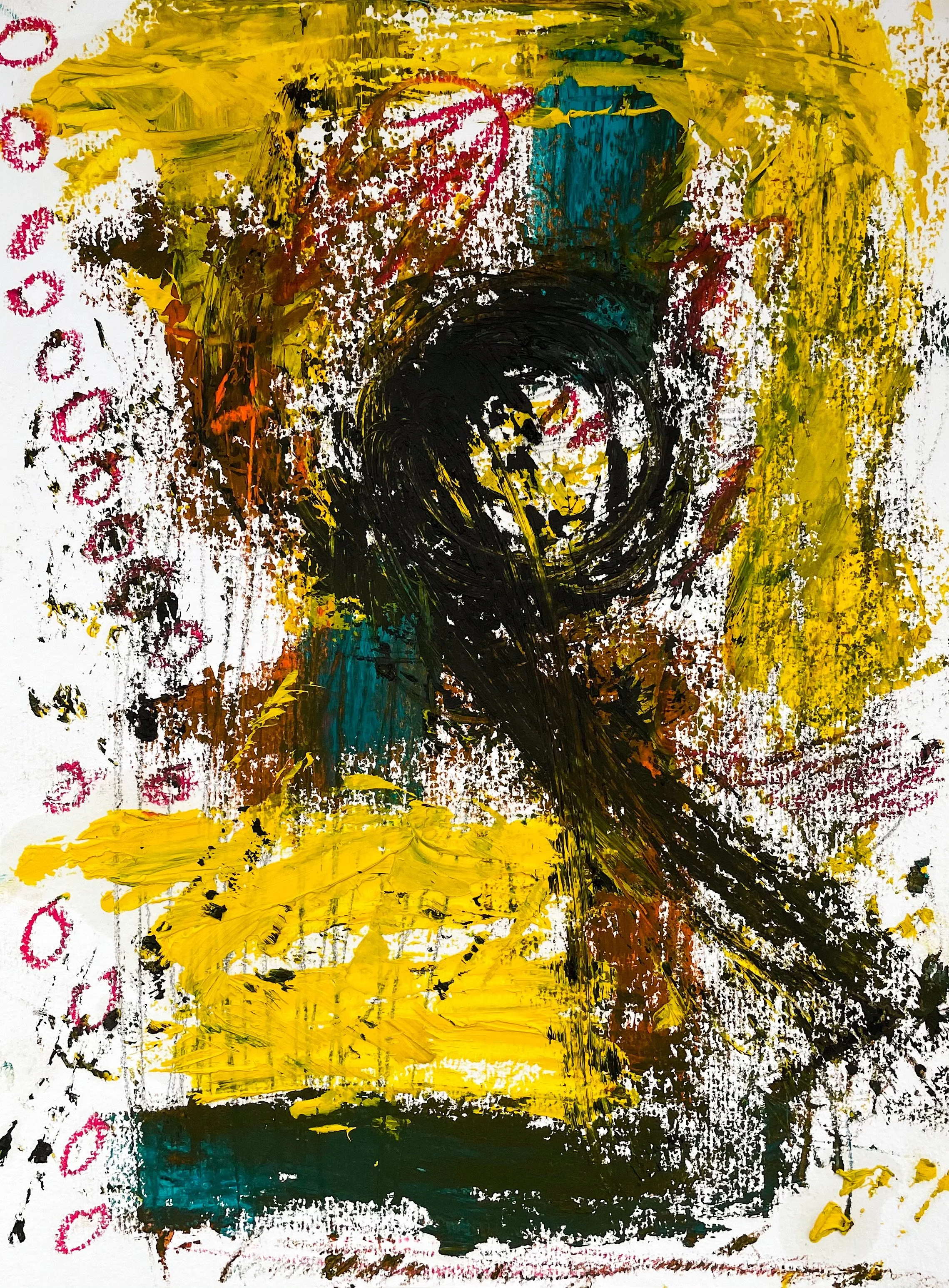 Oil & pastel on paper. 9x12in.