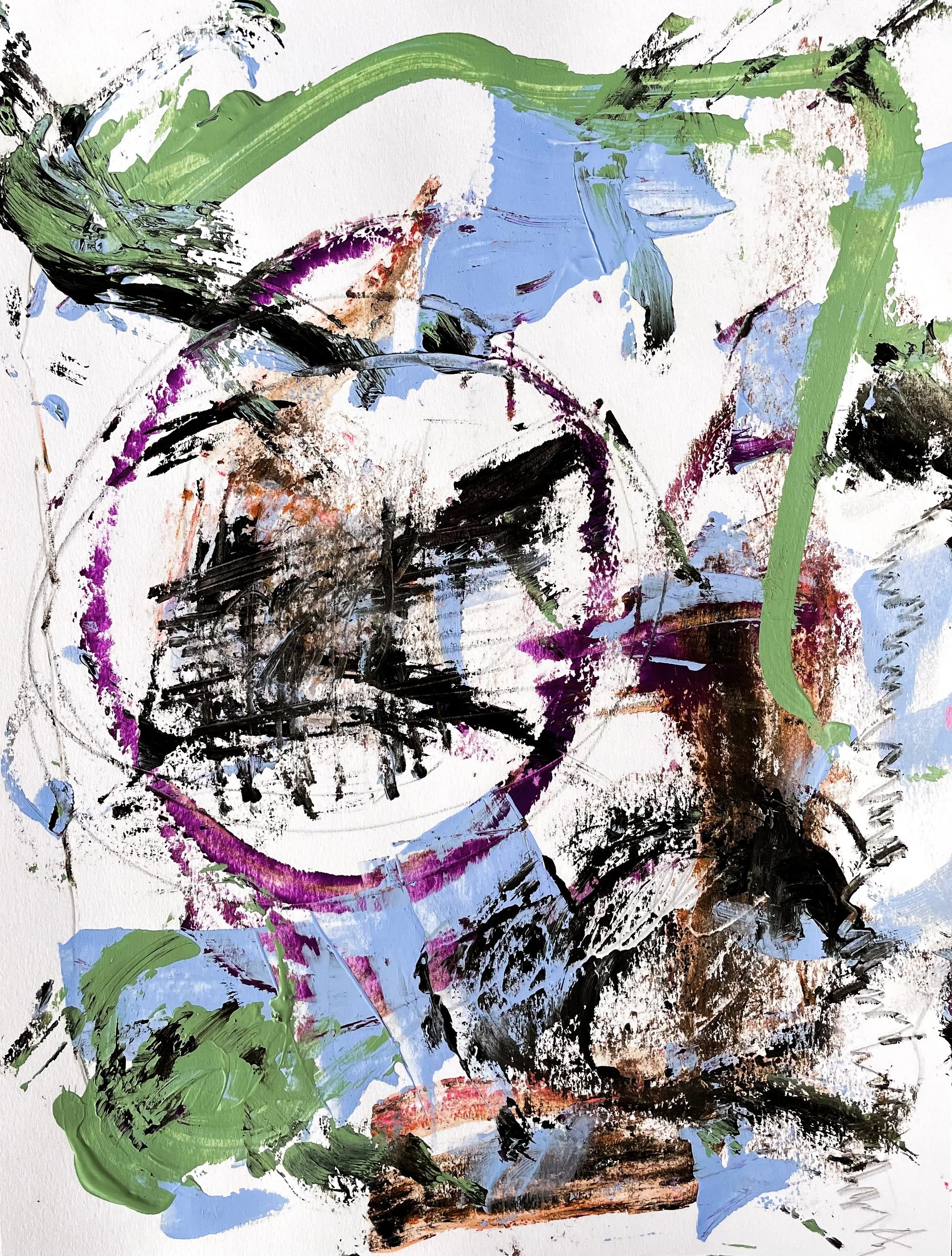 Oil & pastel on paper. 9x12in.