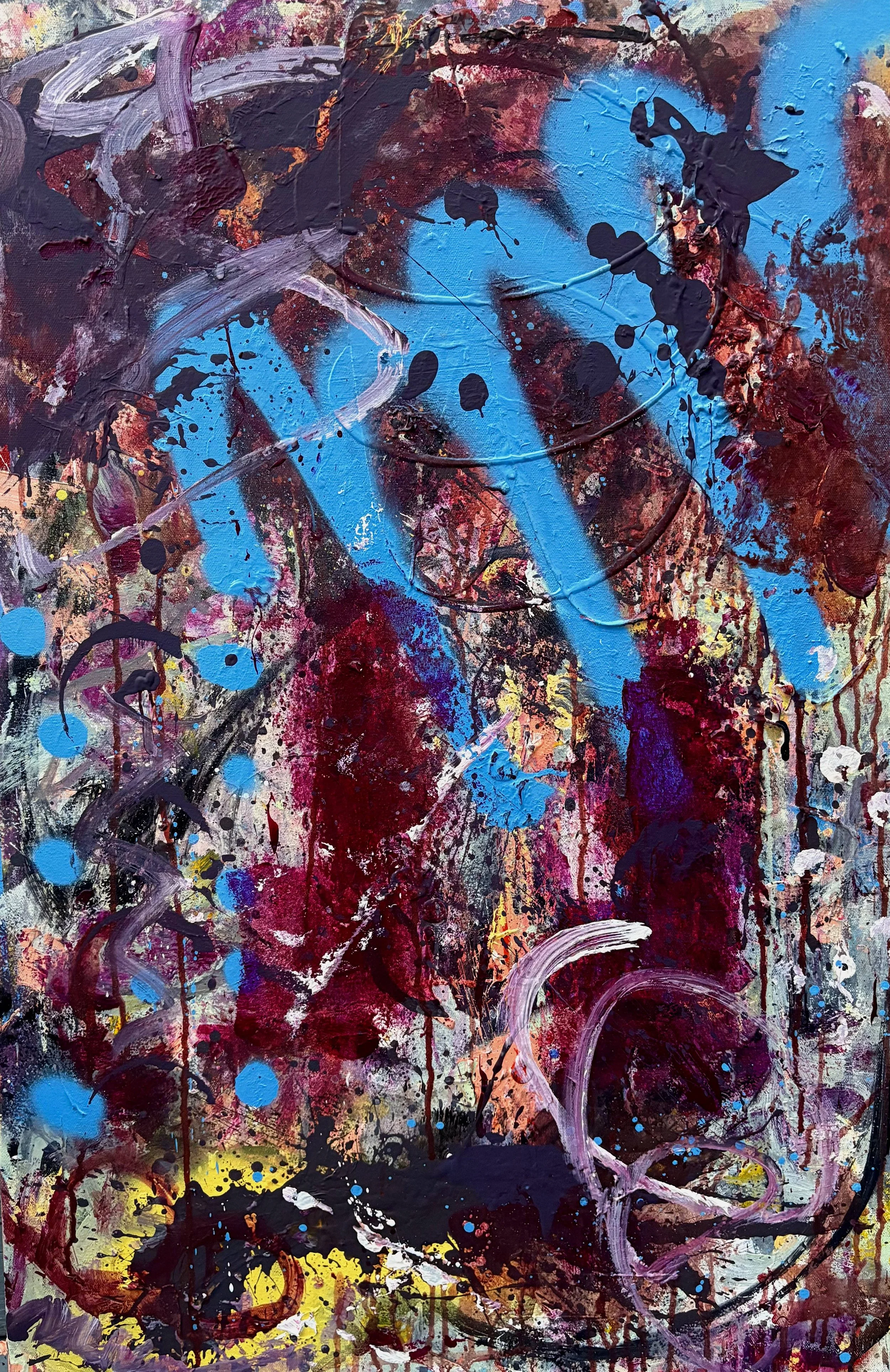 Untitled. Acrylic & spray paint on canvas. 24x36in.