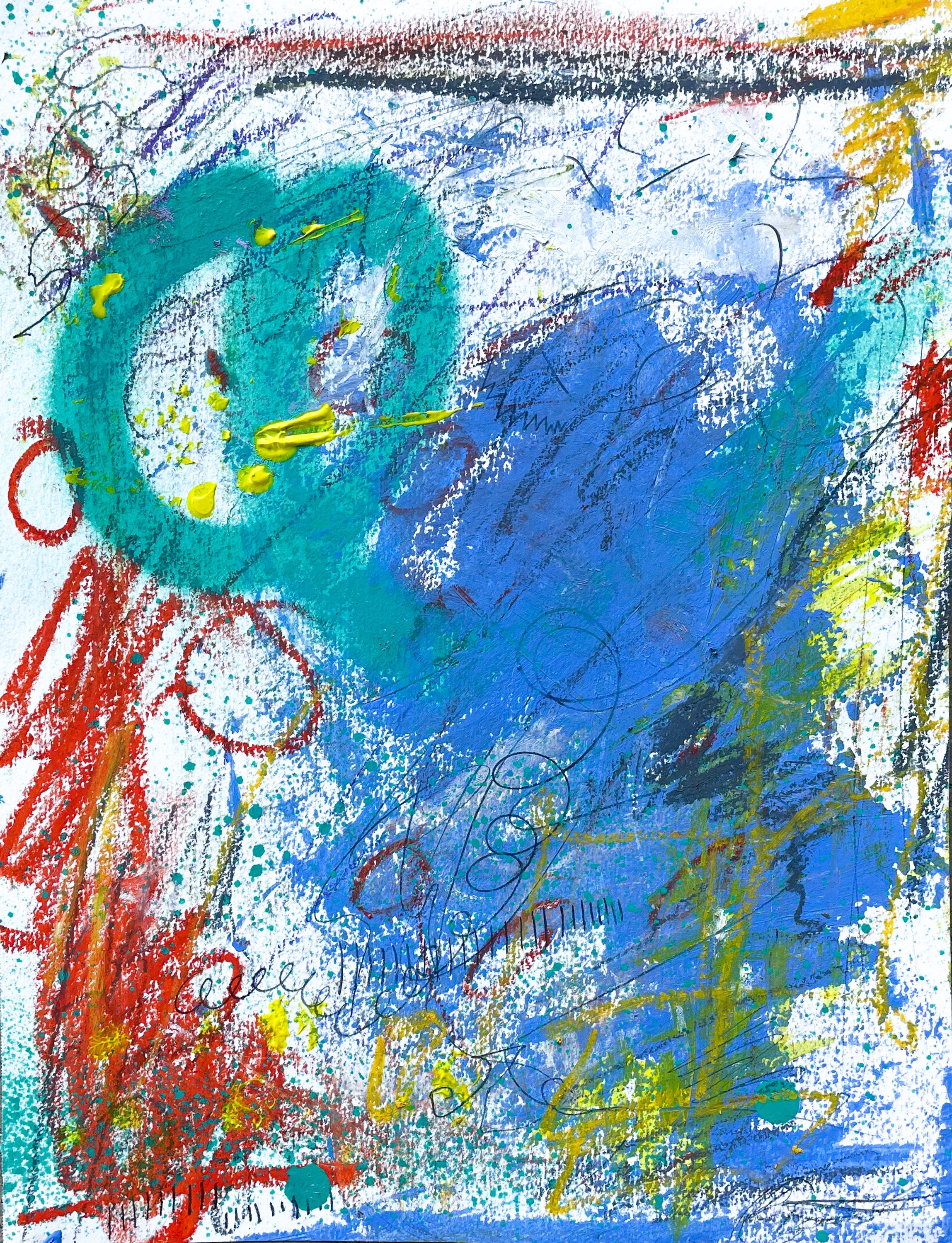 Oil & pastel on paper. 9x12in.