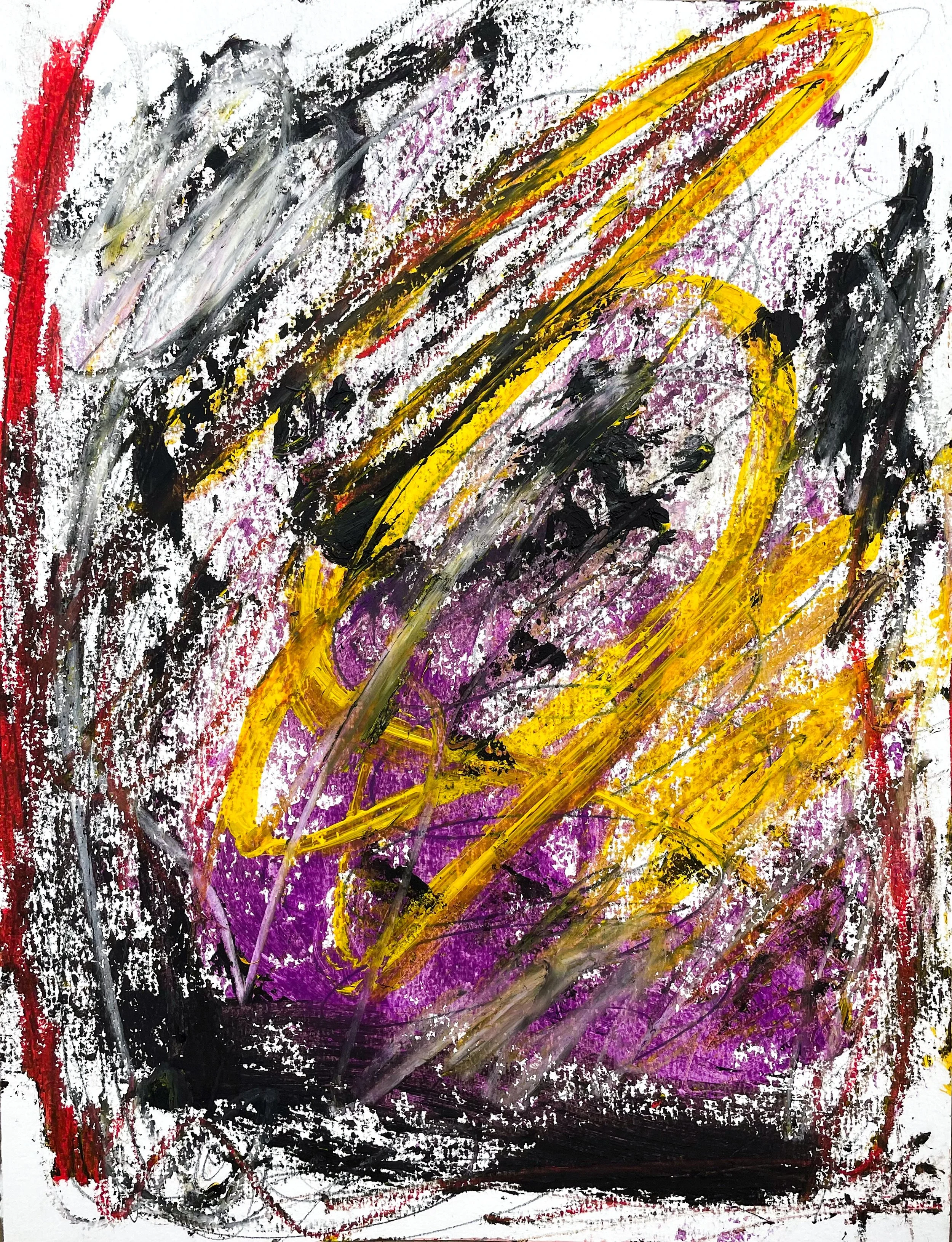 Oil & pastel on paper. 9x12in.