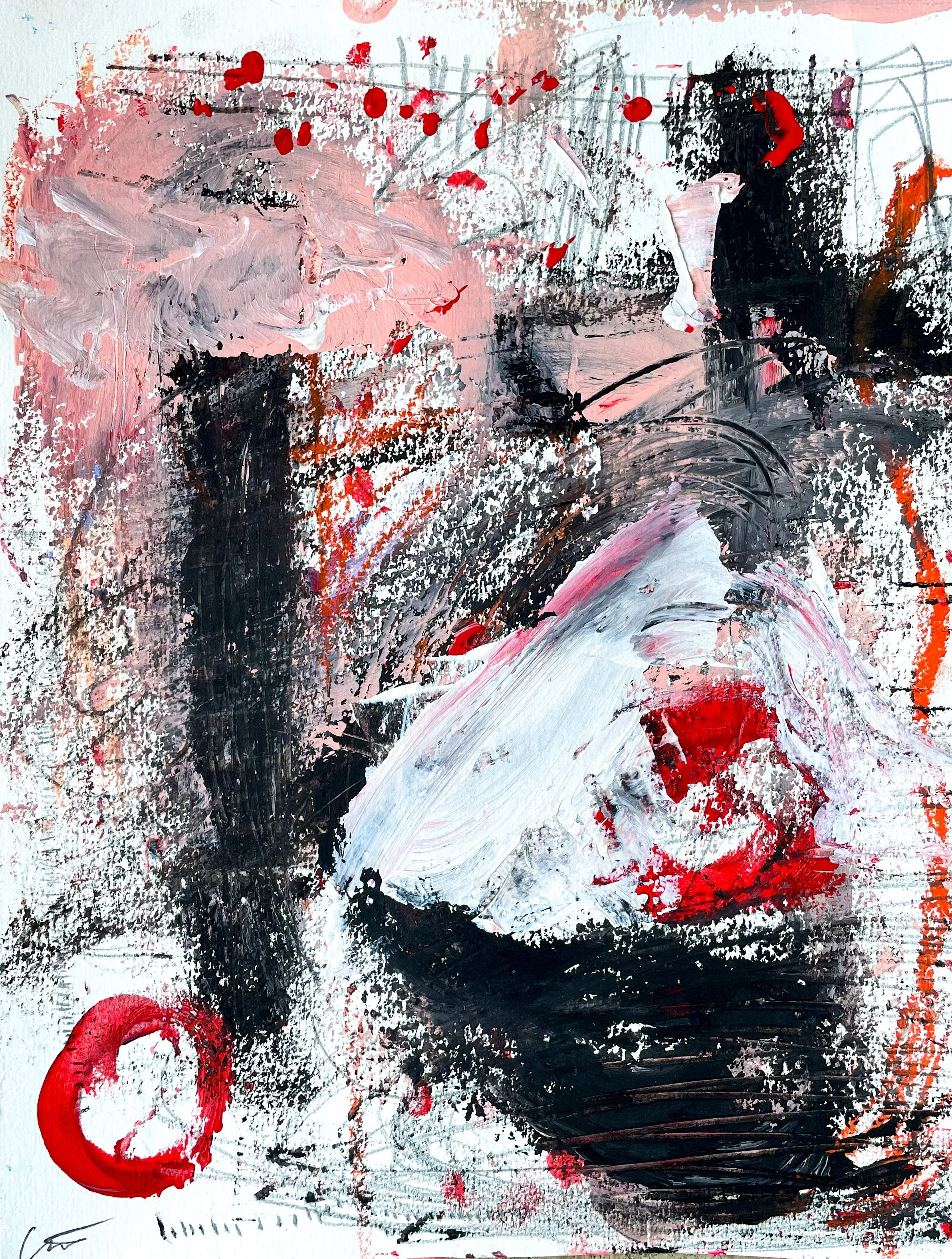 Oil & pastel on paper. 9x12in.