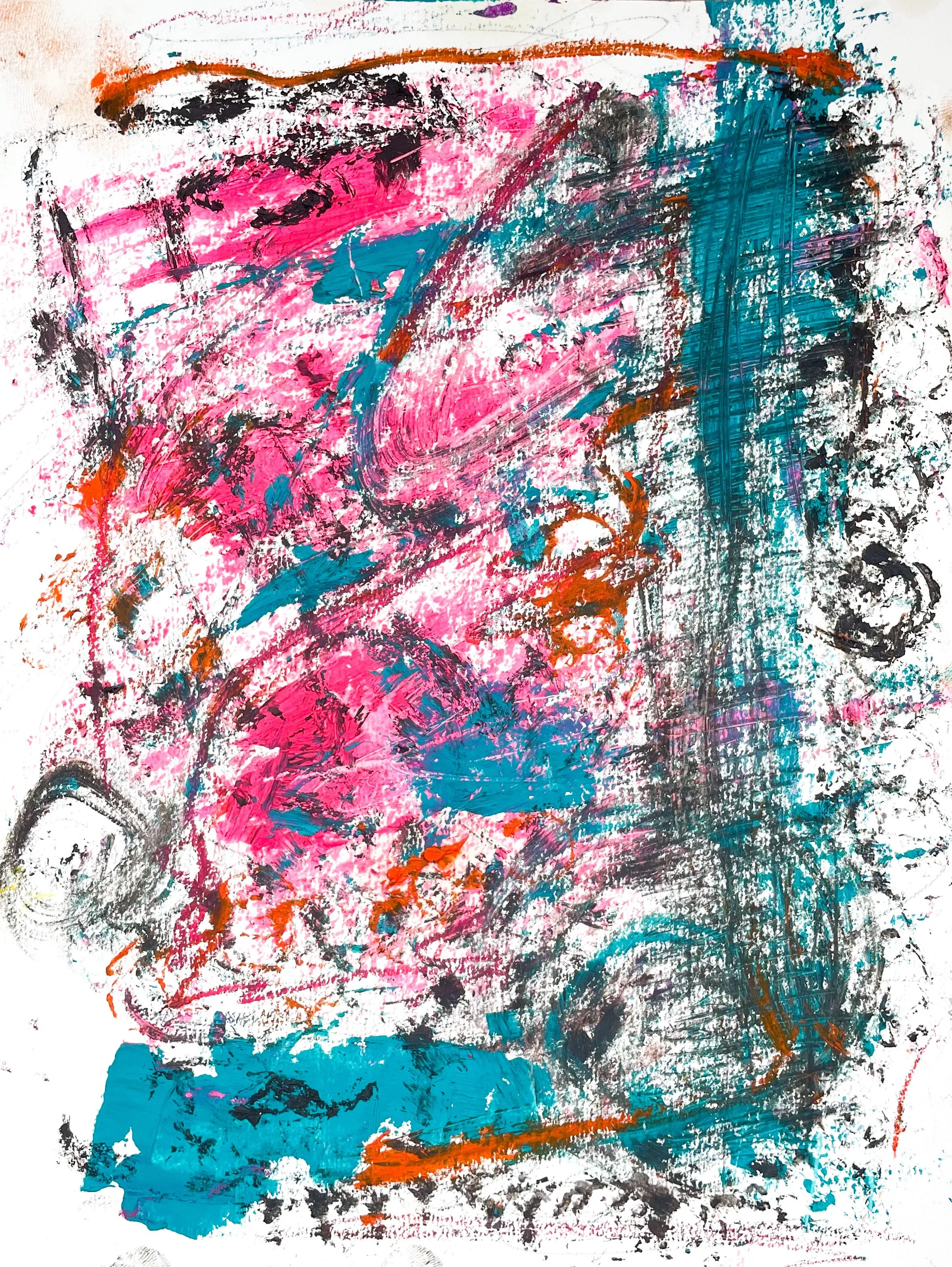 Oil & pastel on paper. 9x12in.