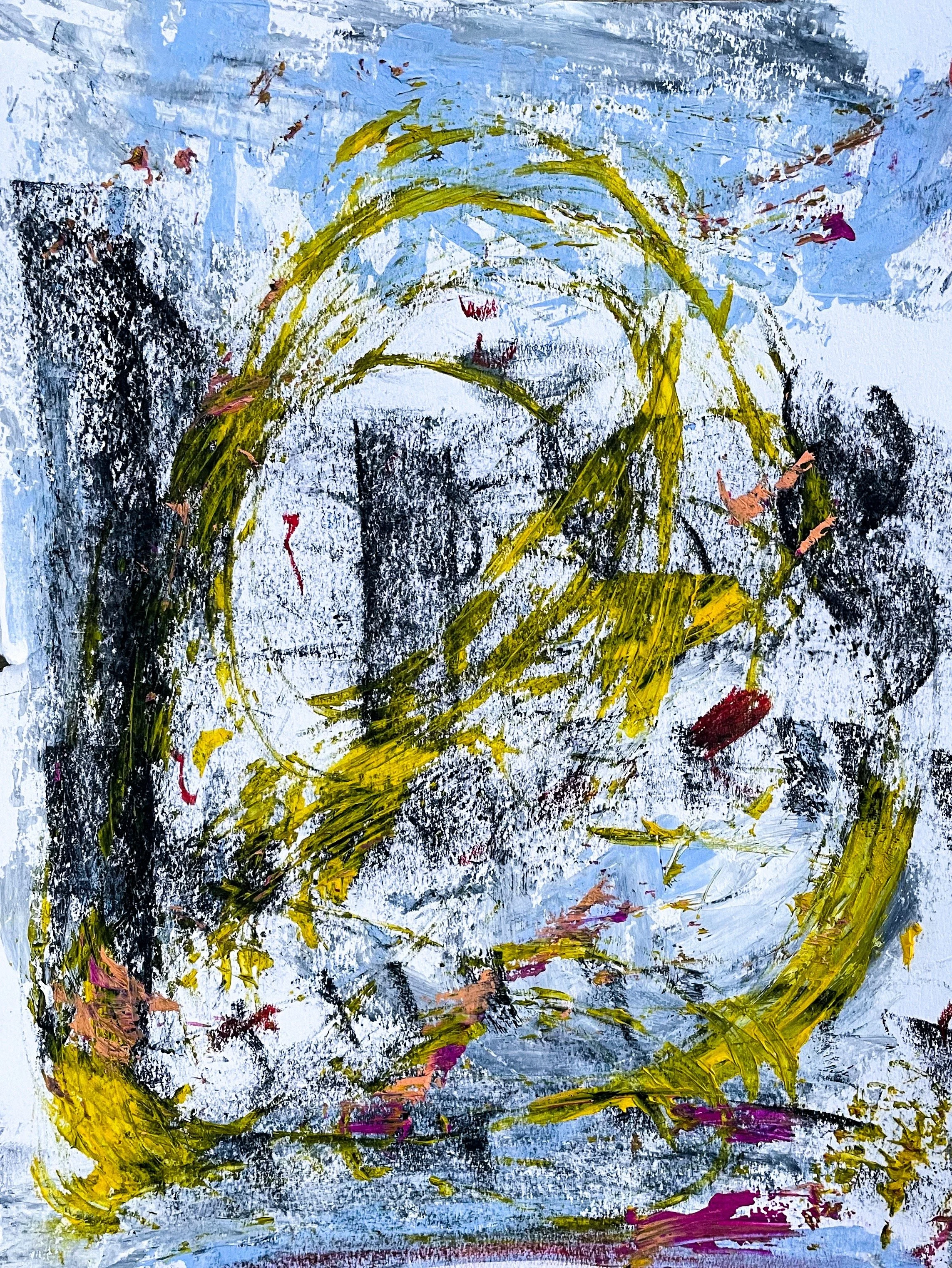 Oil & pastel on paper. 9x12in.