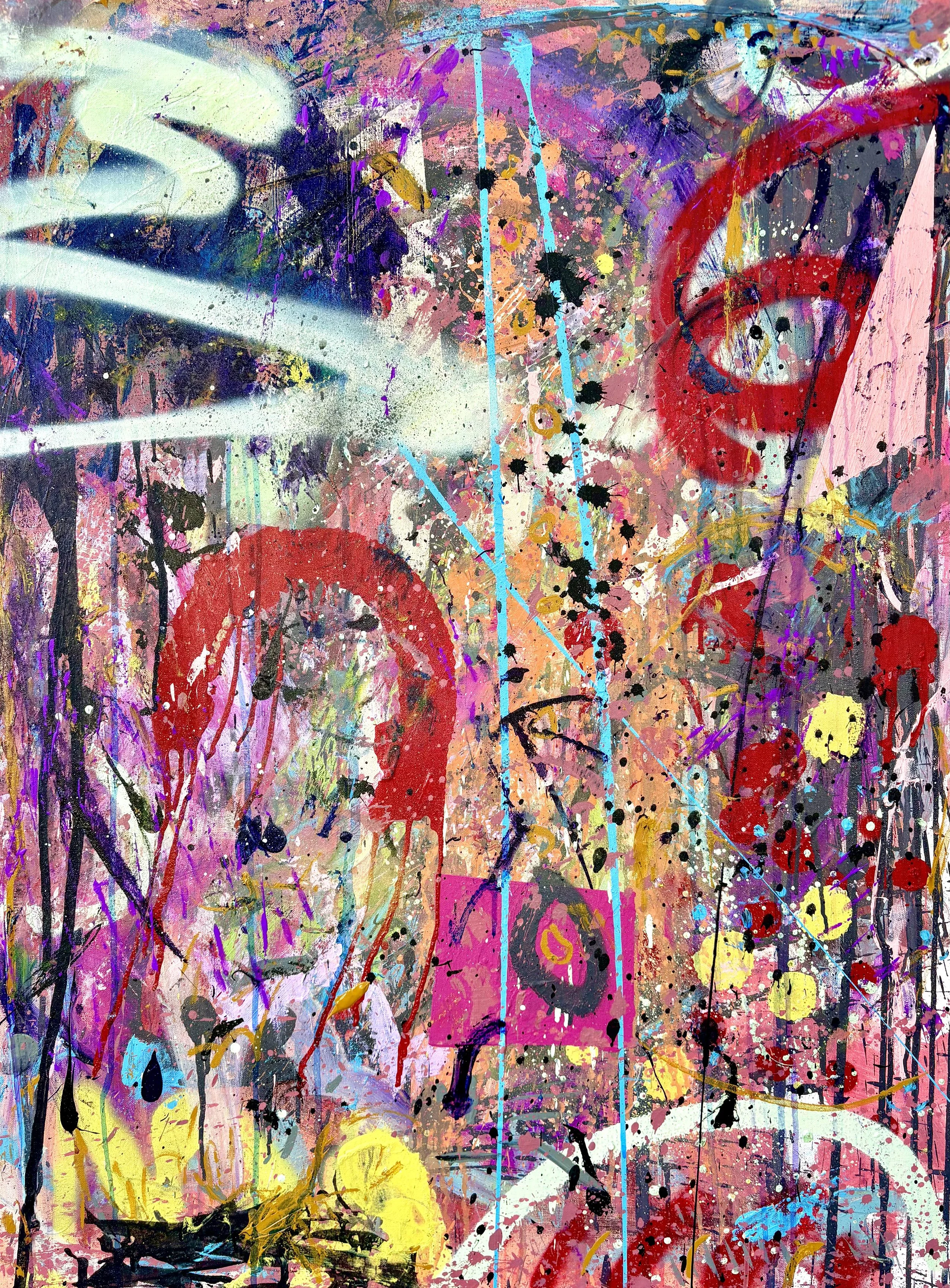Home Is Where No. 2. Acrylic & spray paint on canvas. 30x40in.