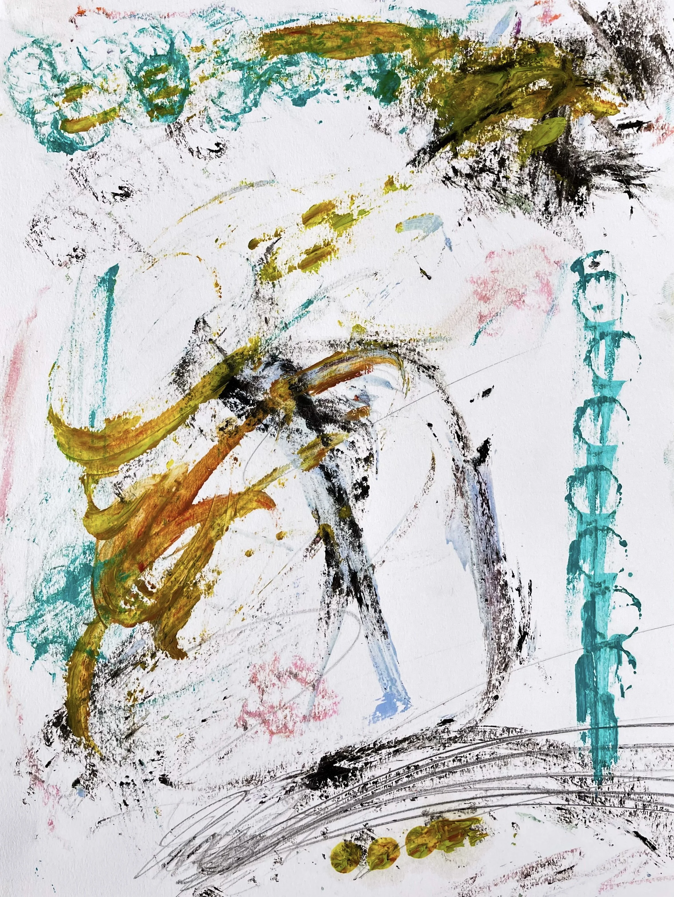 Oil & pencil on paper. 9x12in.