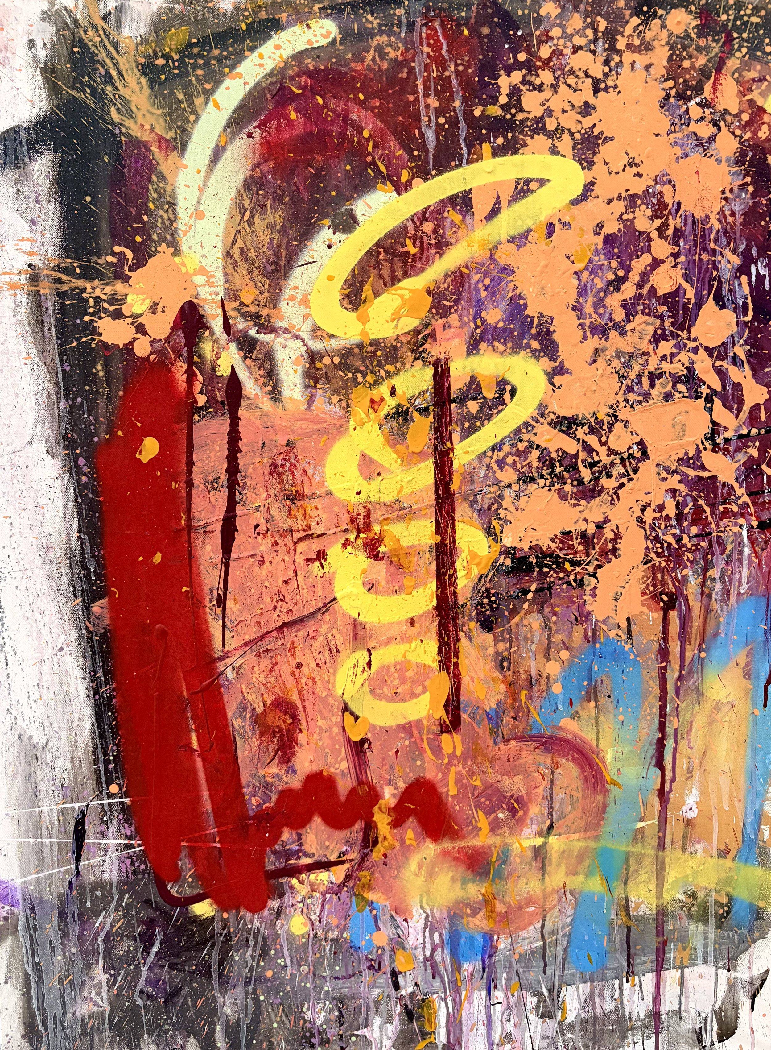 Untitled. Acrylic & spray paint on canvas. 30x40in.