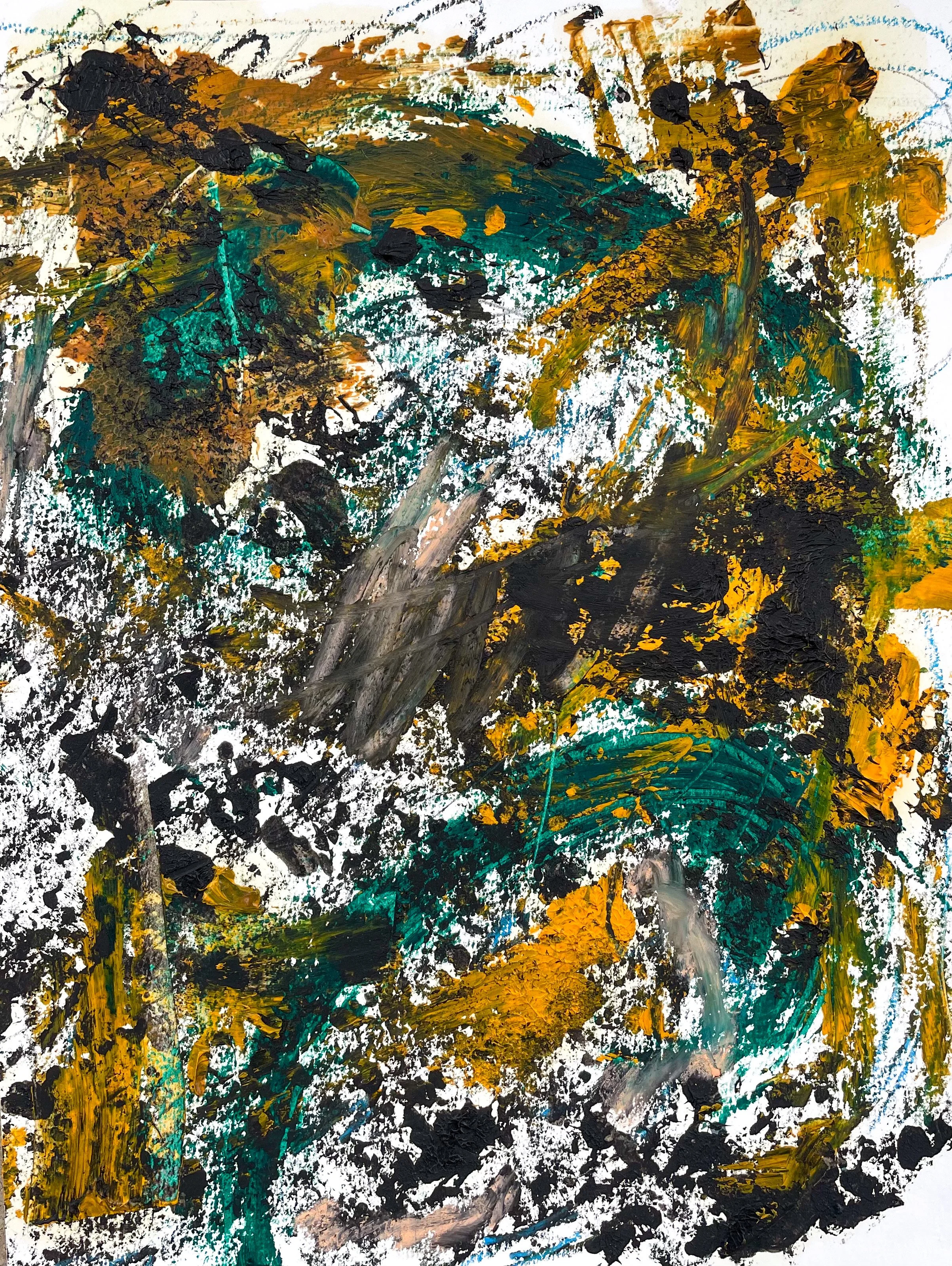 Oil & pastel on paper. 9x12in.