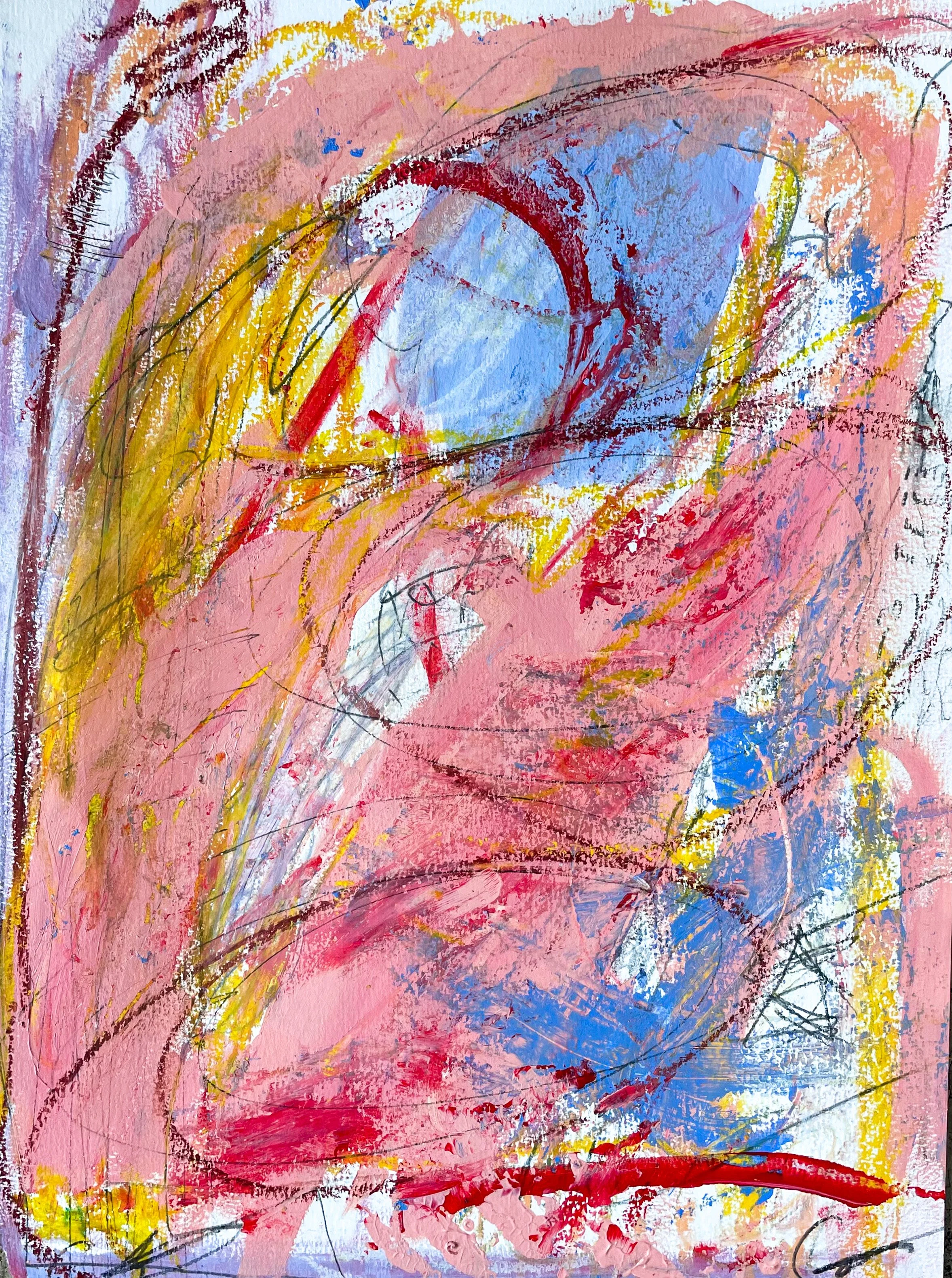 Oil & pastel on paper. 9x12in.