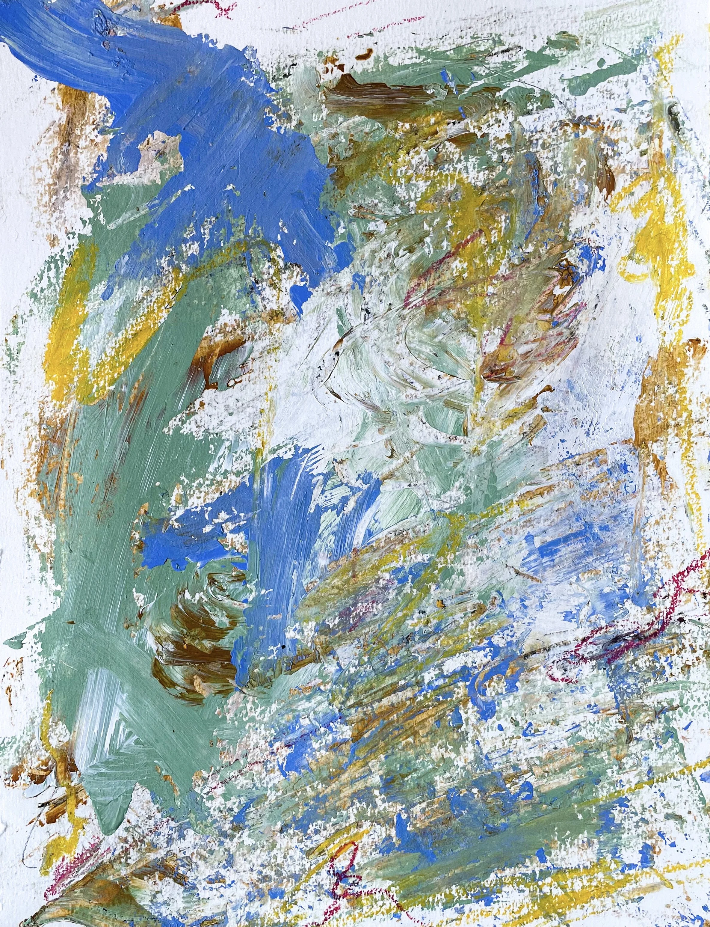 Oil & pastel on paper. 9x12in.