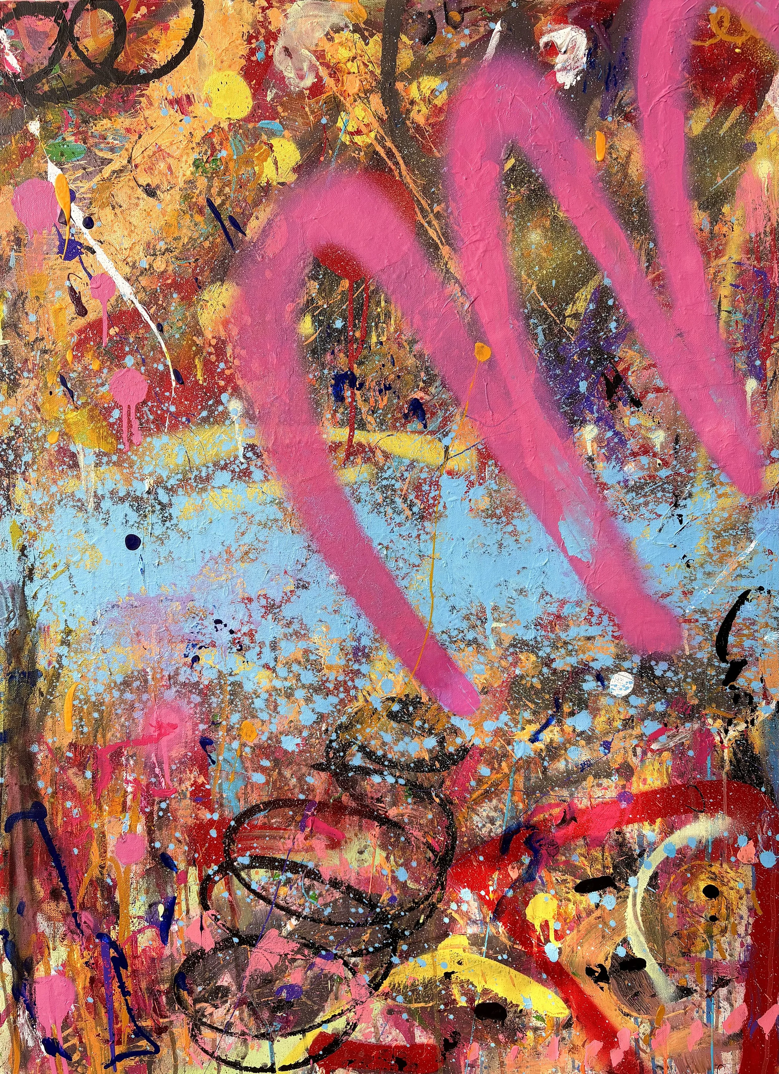 Home Is Where No. 6. Acrylic & spray paint on canvas. 30x40in.