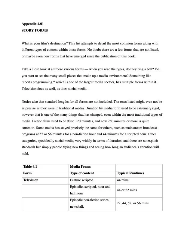 Class Activity: Story Forms