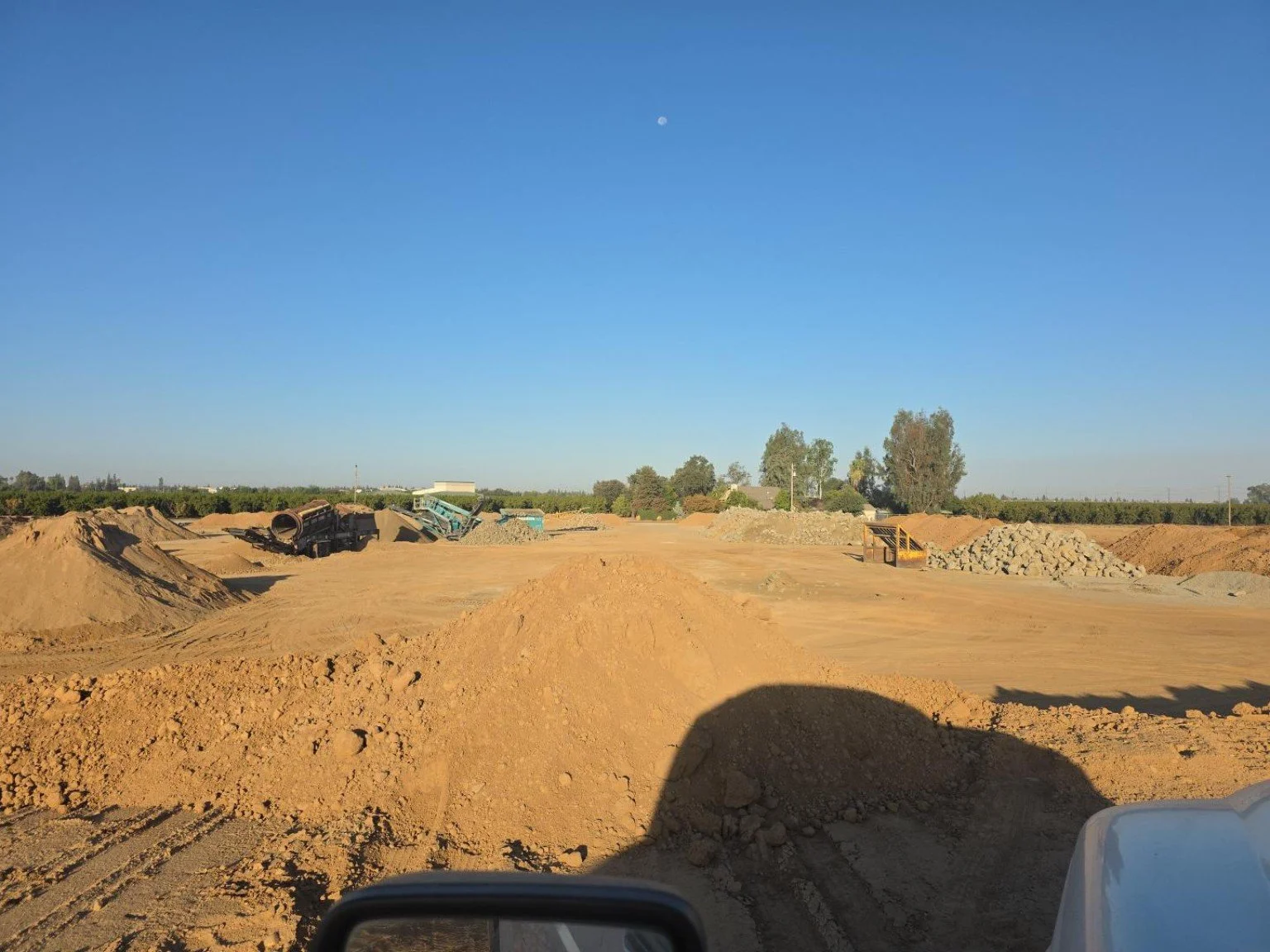 El Dorado Materials sand and rock stockpiles at SP1 in Clovis