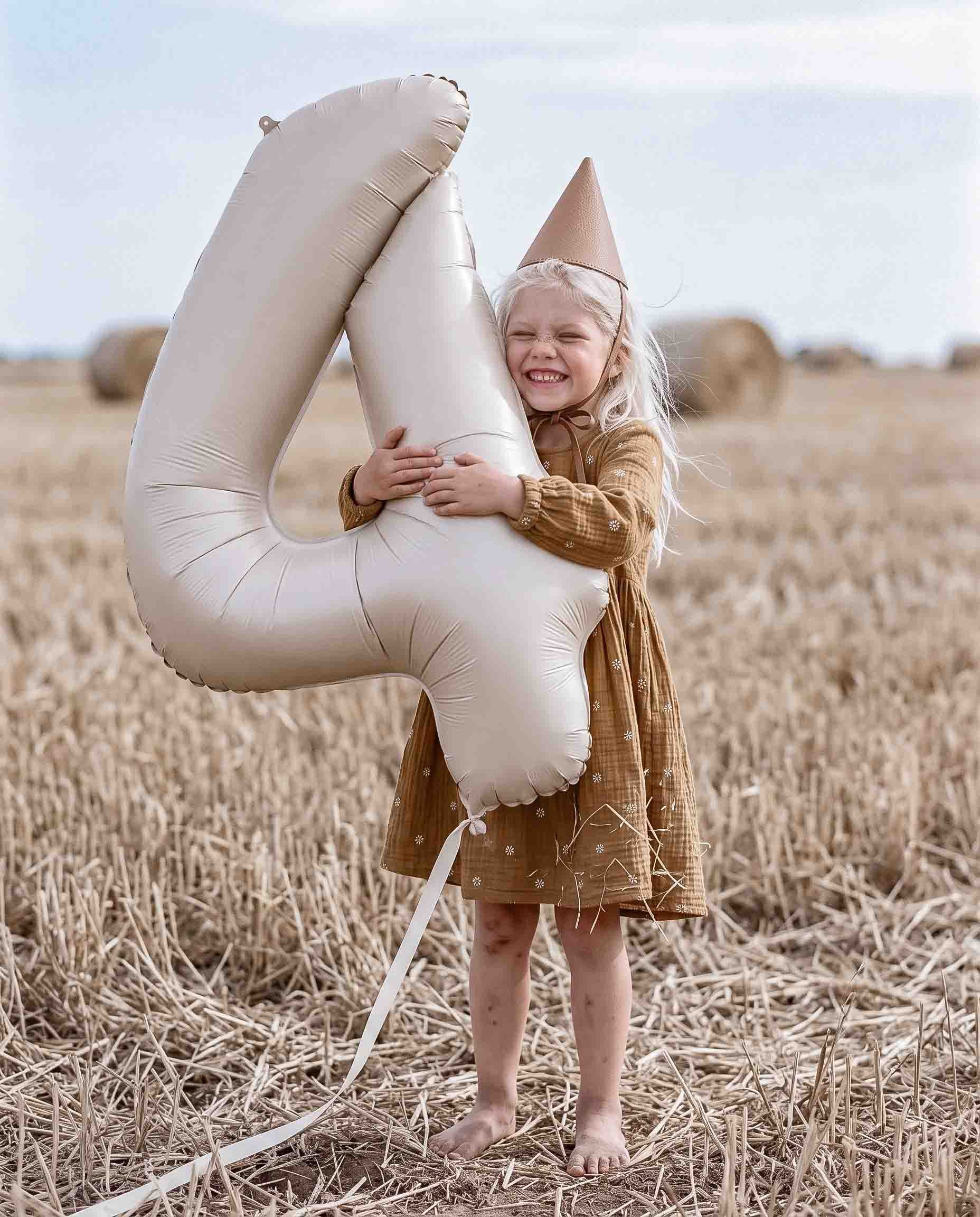 number balloon – large foil cream 100cm