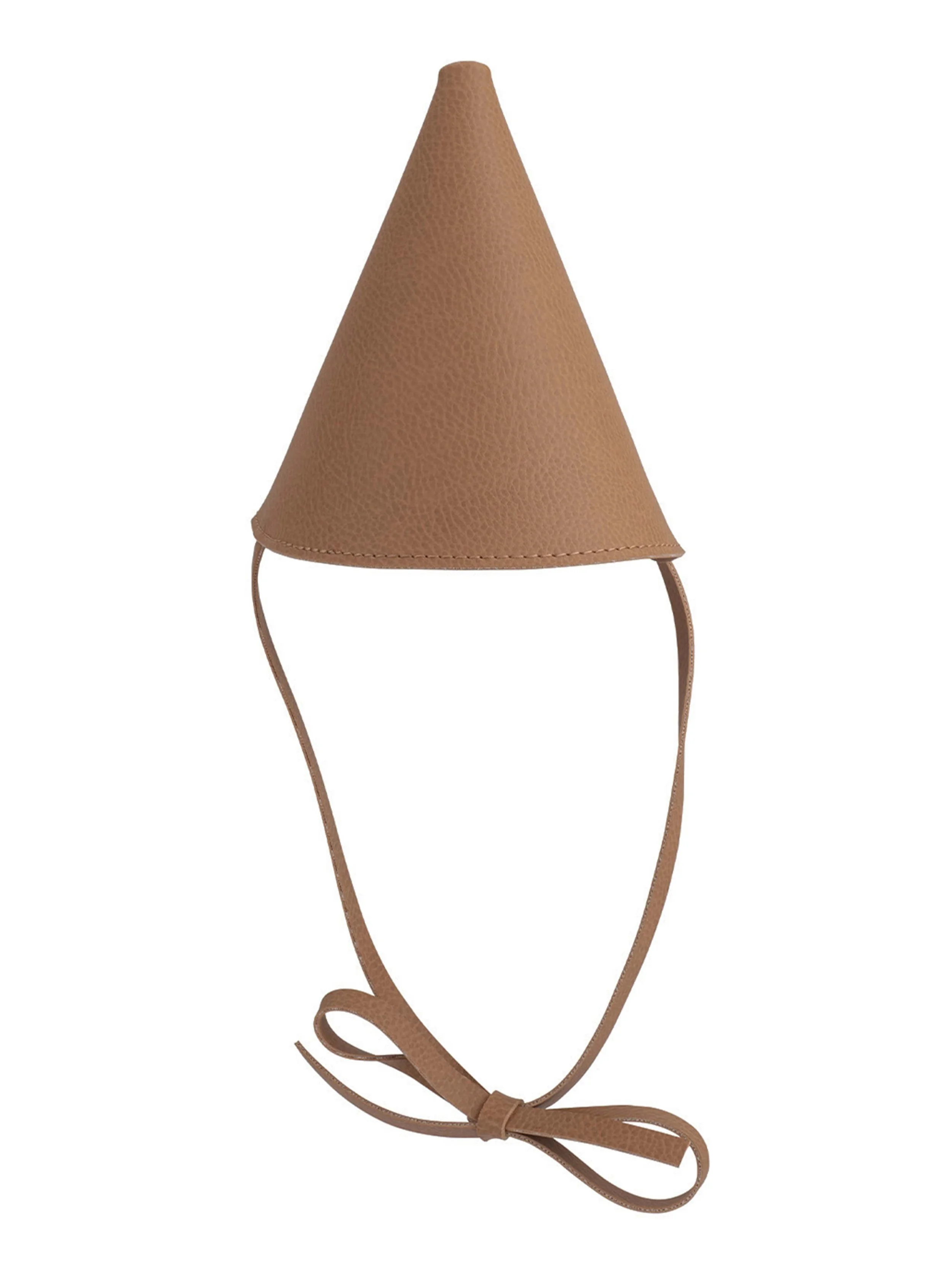 Kids Vegan Leather Party Hat – Tan  [Pre-Order Dec]