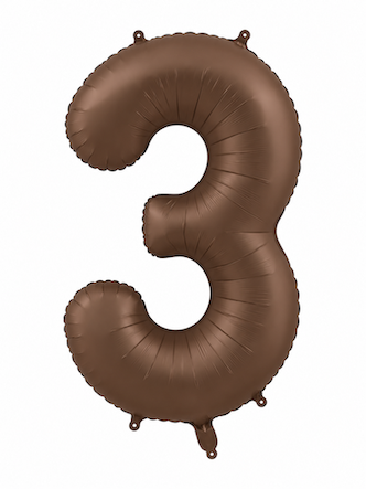 Chocolate Brown Number 3 Balloon.png