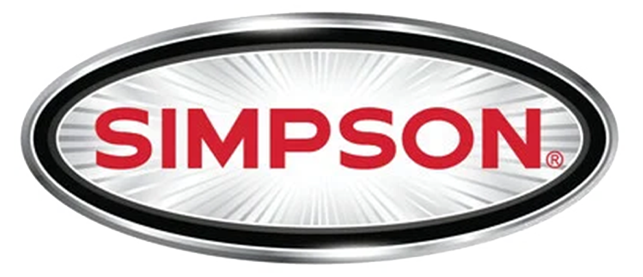 Simpson brand logo with red text inside an oval shape.