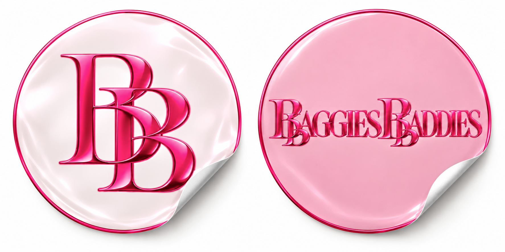Autocollants roses métallisés BAGGIESBADDIES (1).png