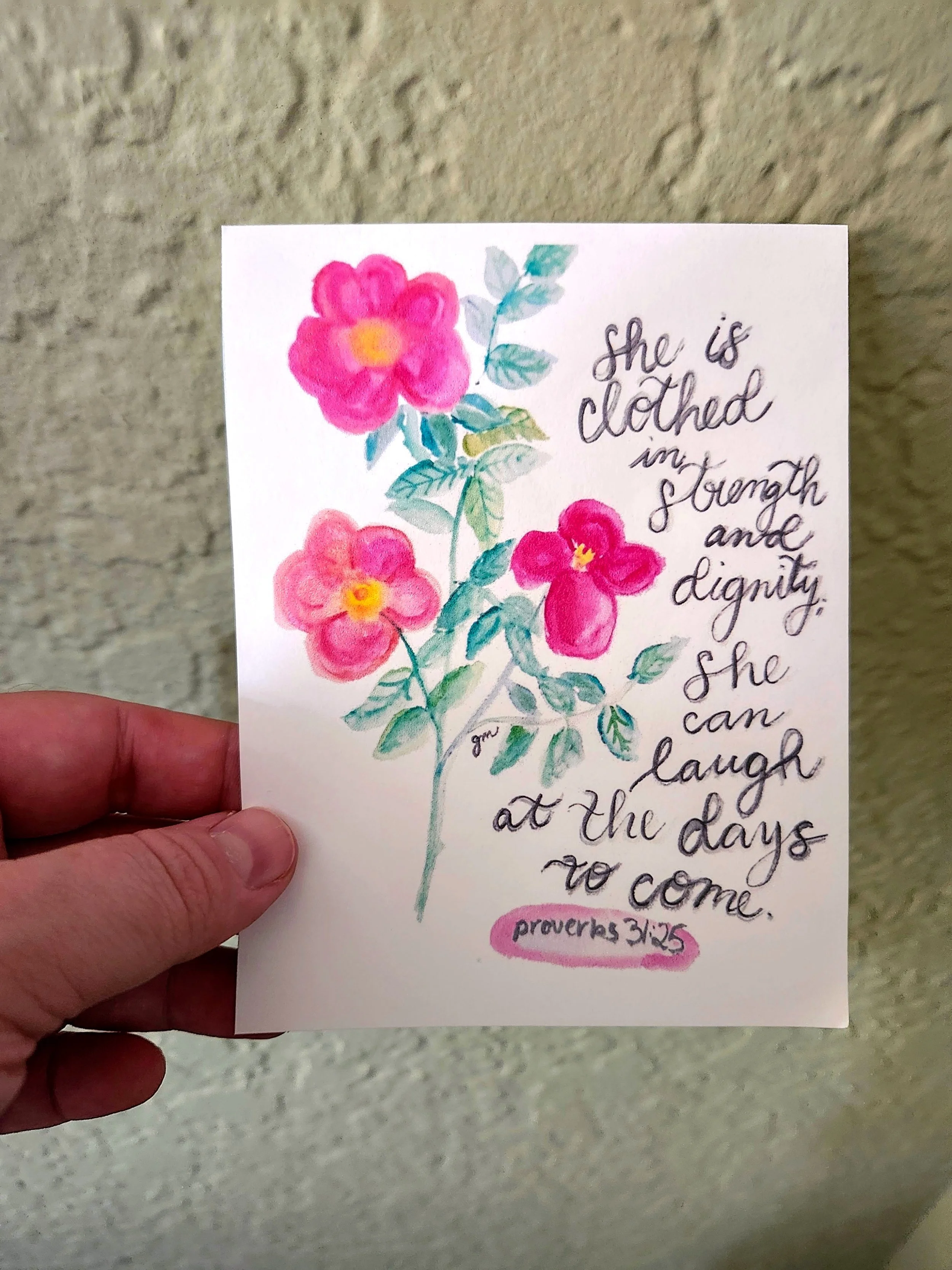 'She is Clothed' Small Inspirational Print