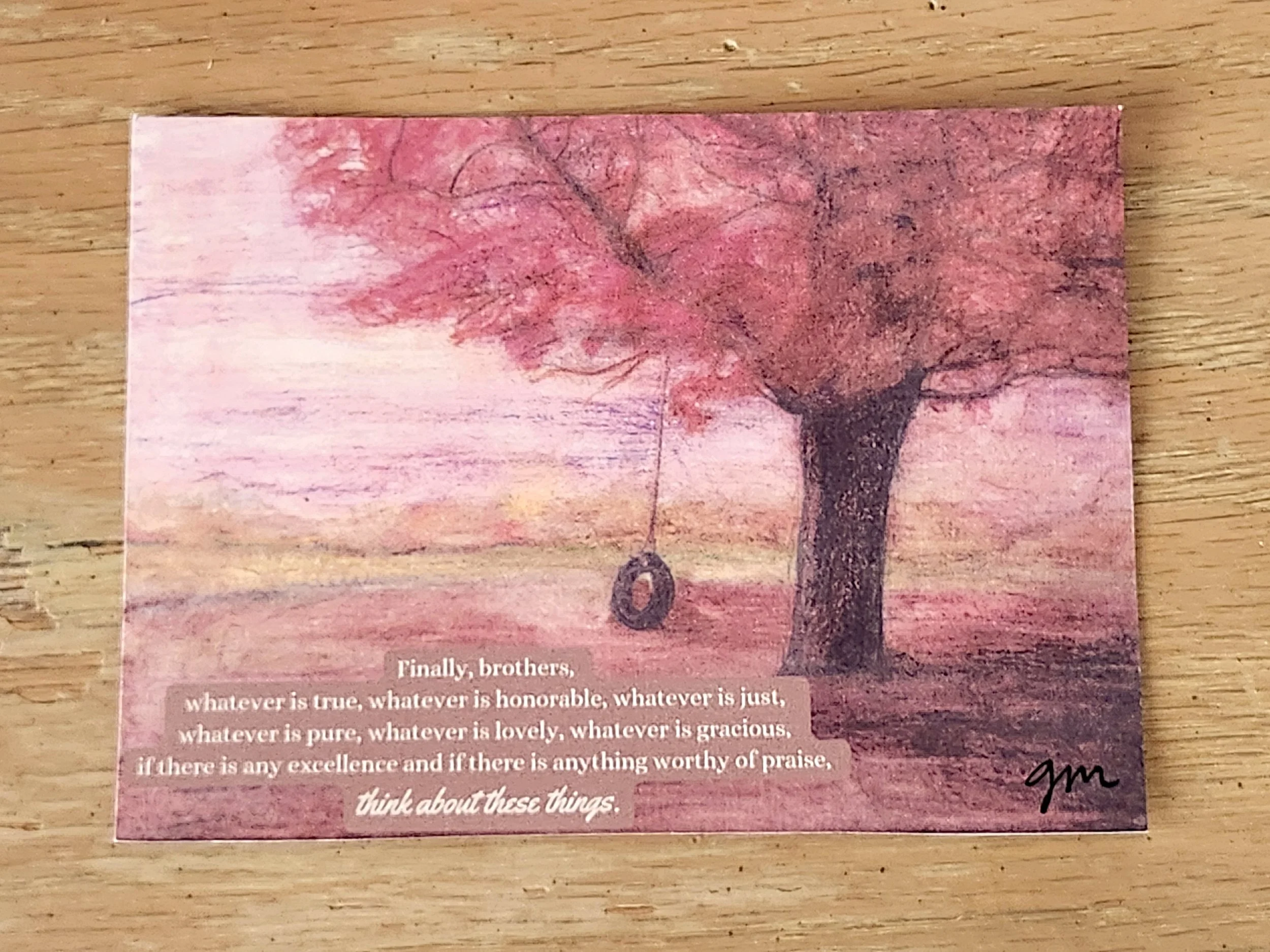 Philippians 4:8 Watercolor Art Print