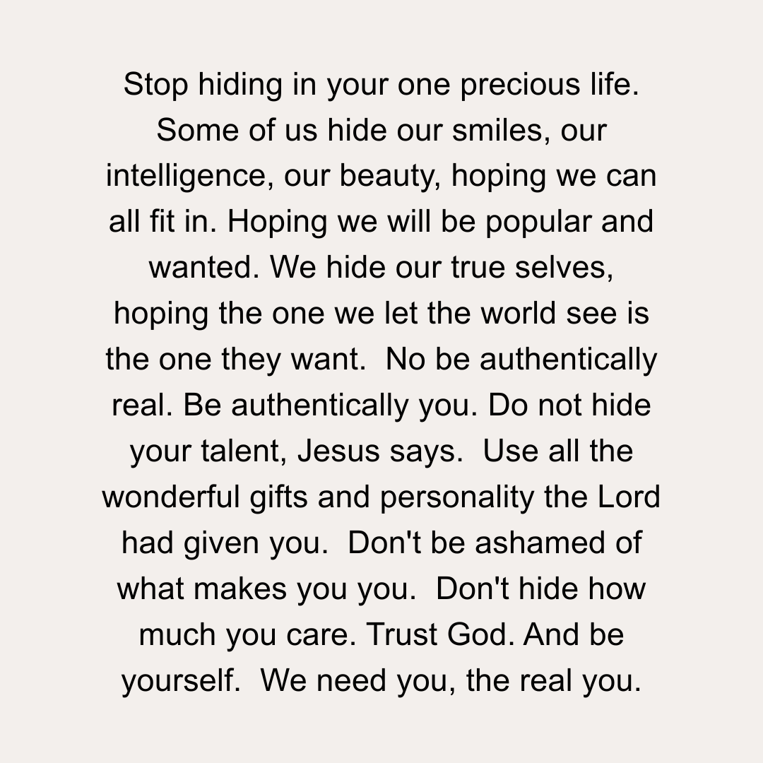 Inspirational quote encouraging authenticity and self-acceptance.