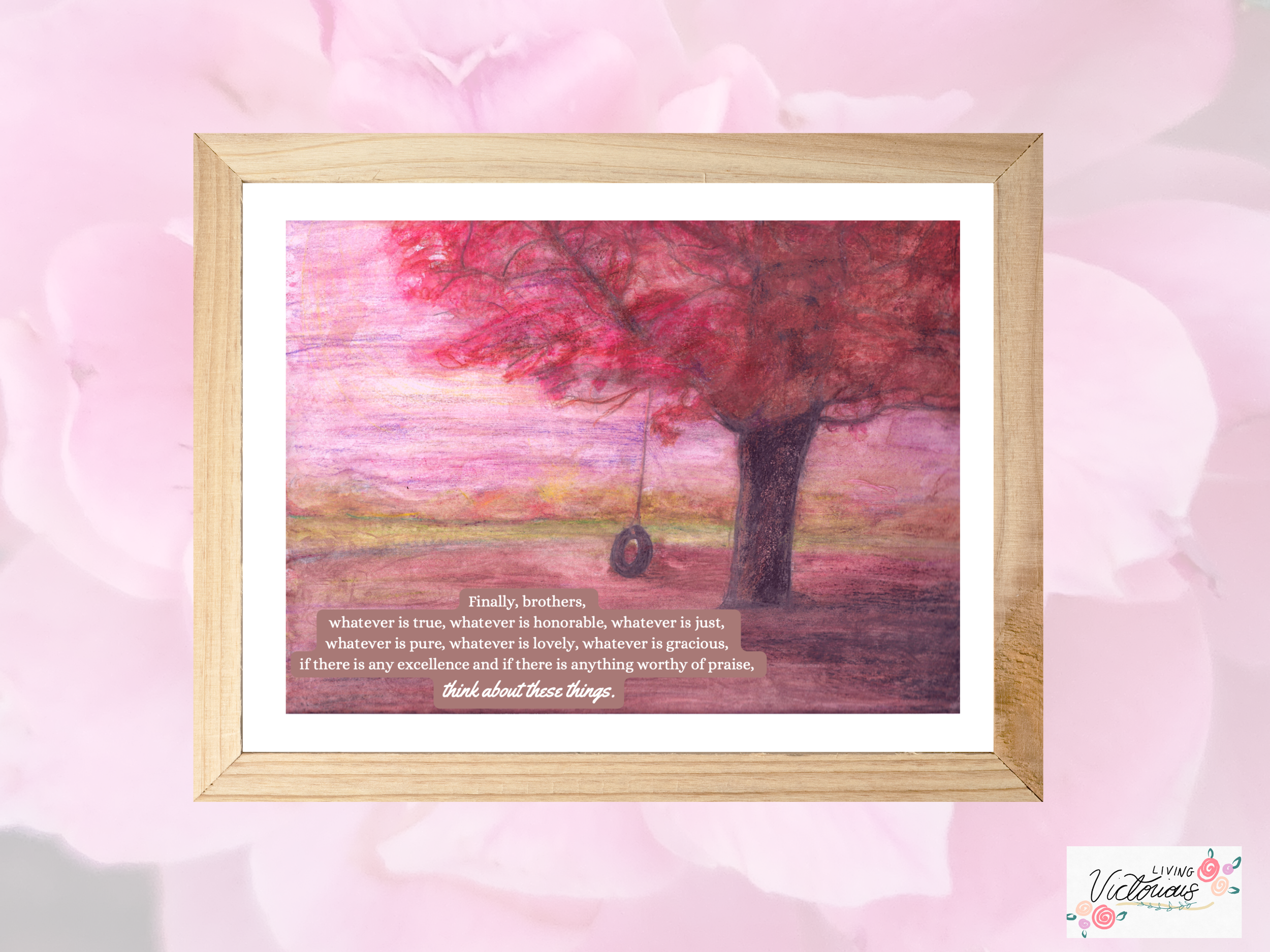 Philippians 4:8 Catholic Watercolor Art Print