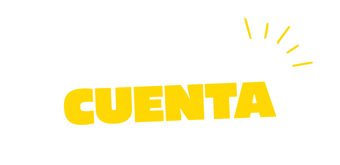 Text in bold white and yellow letters reading 'Nuestra Voz Cuenta' with yellow rays emanating from the top right corner.
