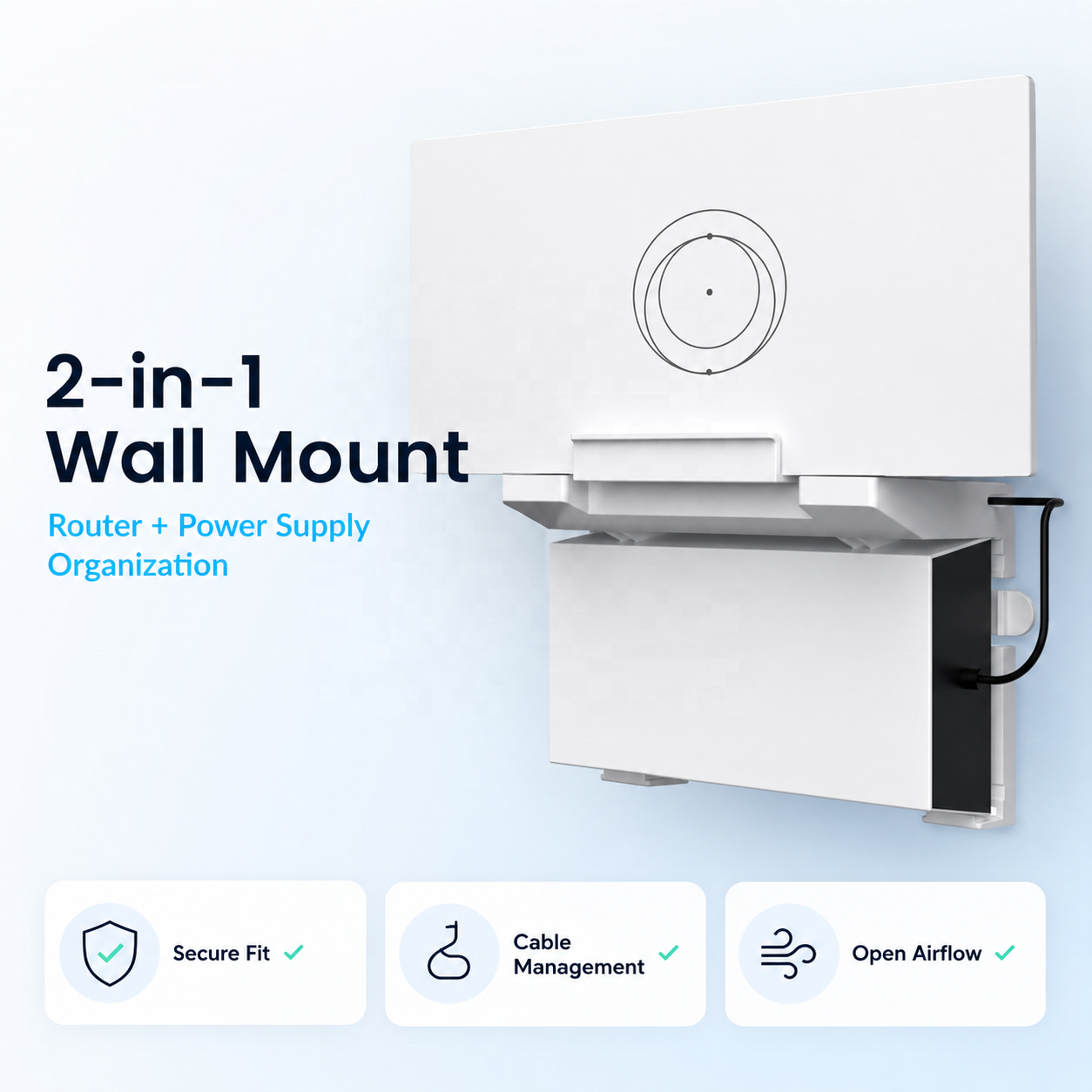 Starlink Gen 3 Router & Power Supply Wall Mount Kit - Adhesive