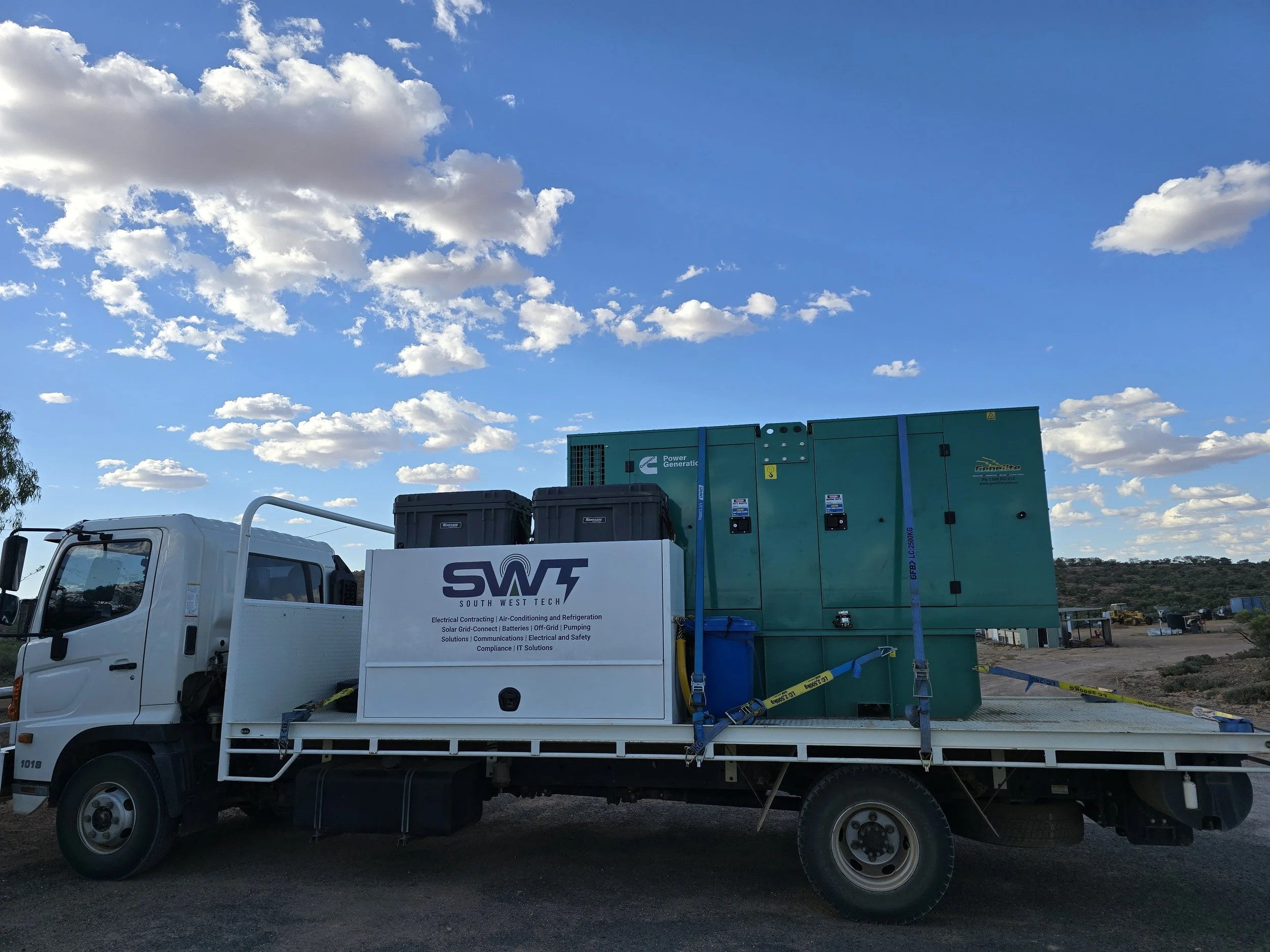 Generator heading off to power a camp