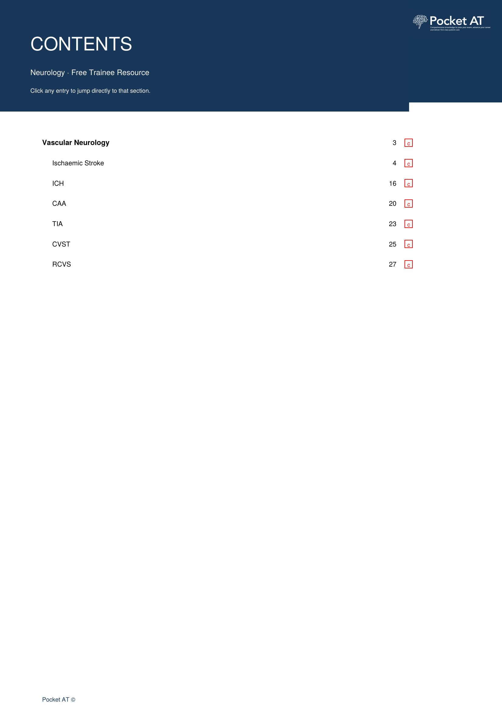 Pocket AT - Neurology - Free Trainee Resource
